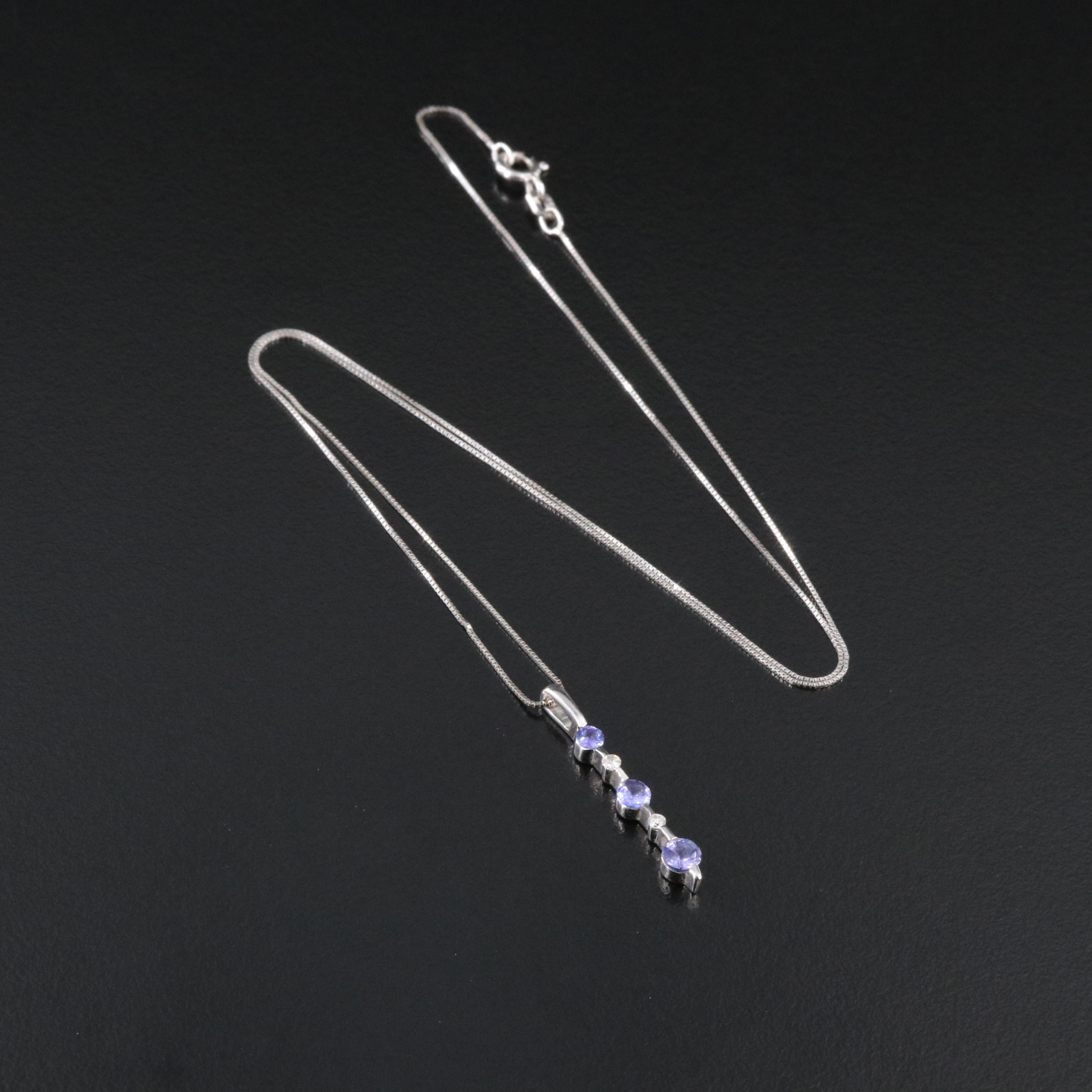 14K Tanzanite and Diamond Pendant Necklace