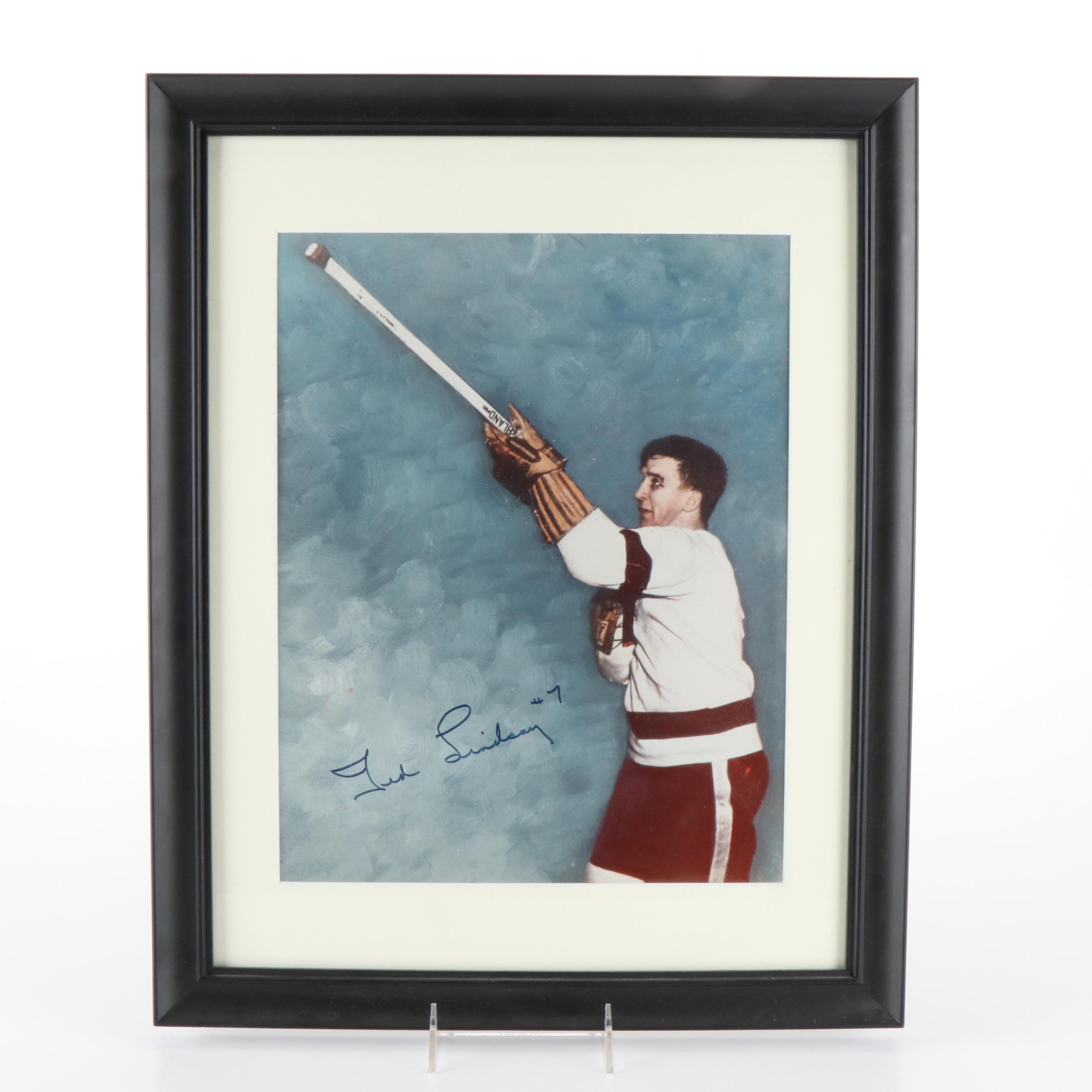 Ted Lindsay and Chris Chelios Signed and Framed Prints, Red Wings