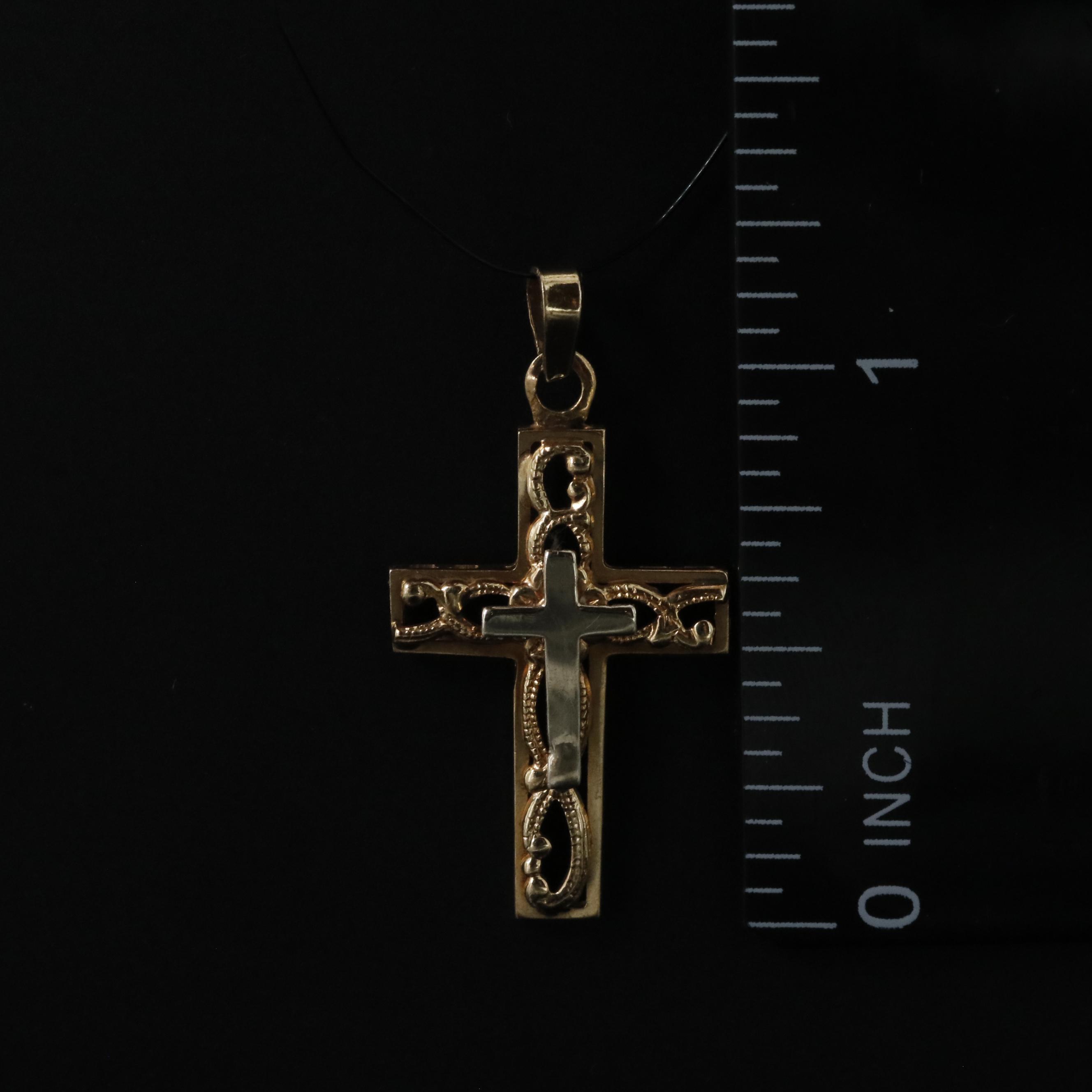 14K Cross Pendant