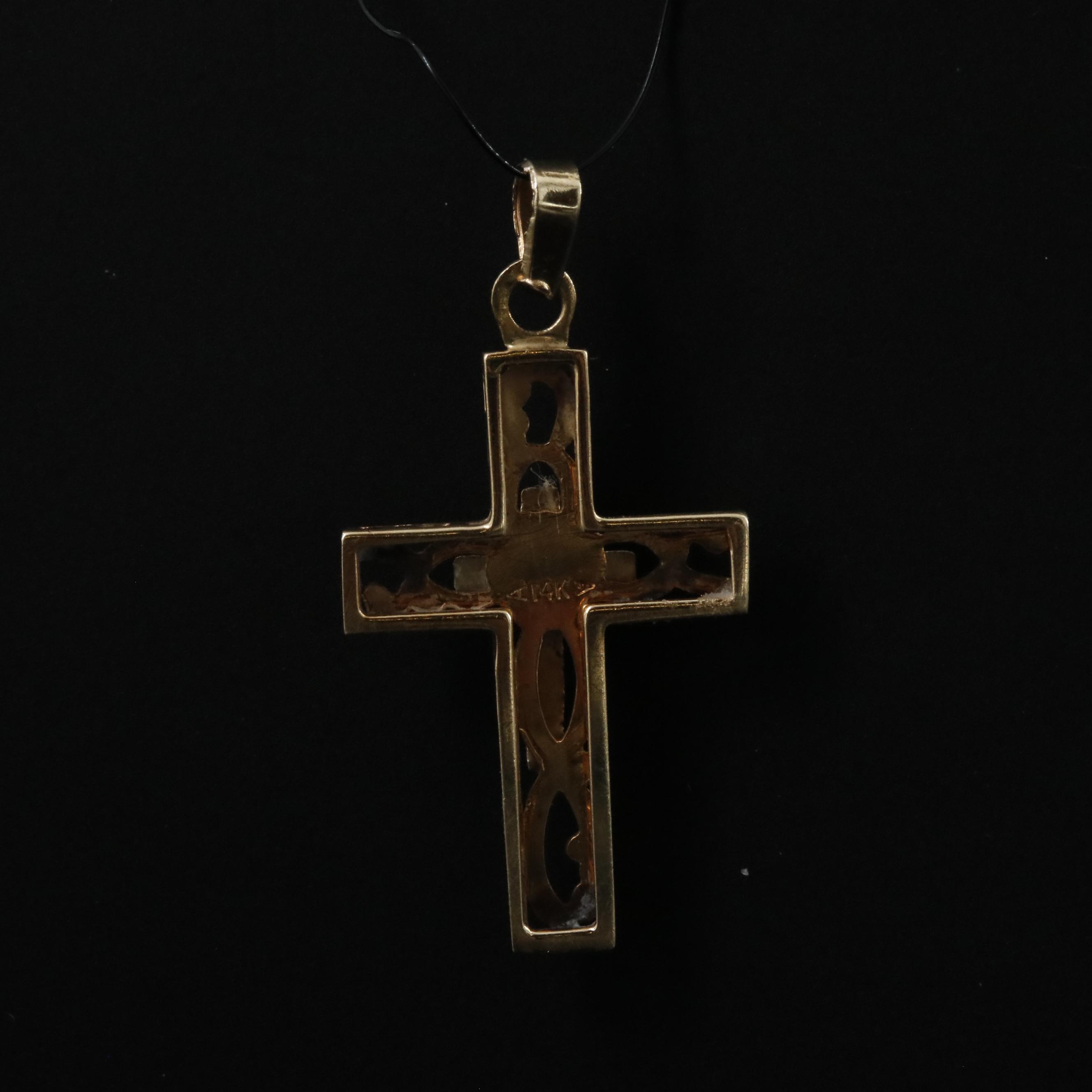 14K Cross Pendant