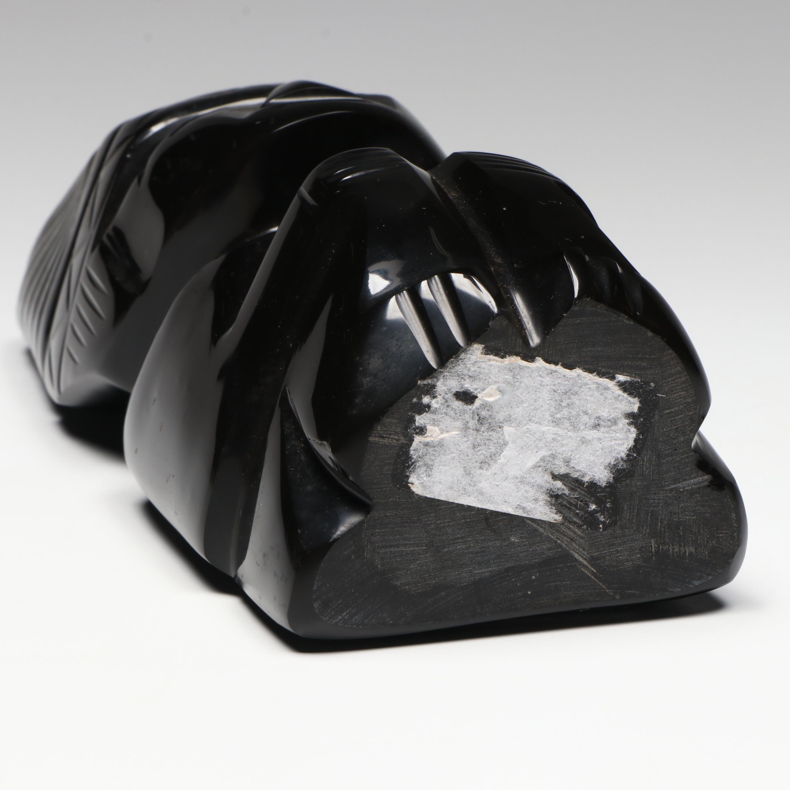 Mesoamerican Style Carved Obsidian Figure