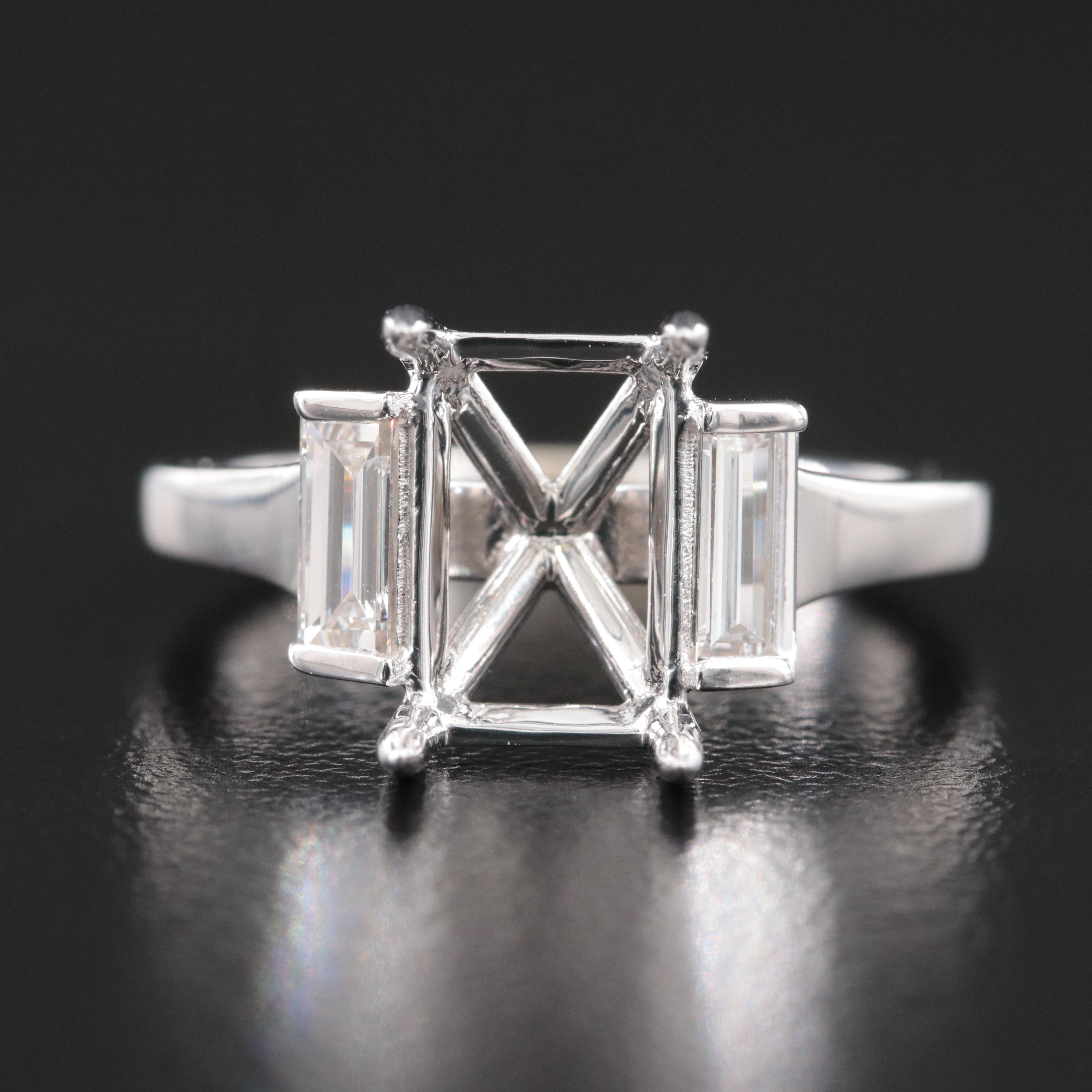 18K 0.54 CTW Lab Grown Diamond Semi Mount Ring