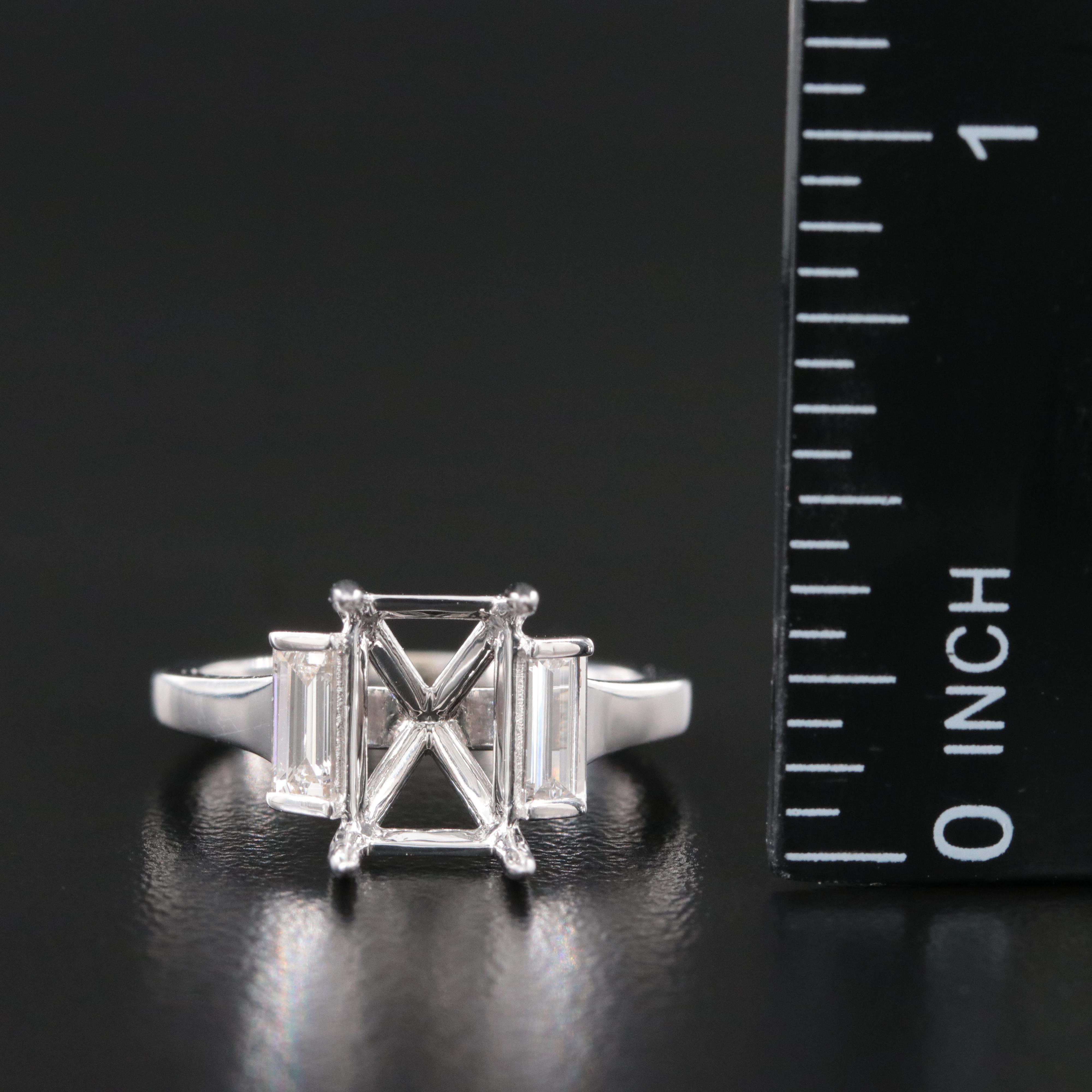 18K 0.54 CTW Lab Grown Diamond Semi Mount Ring