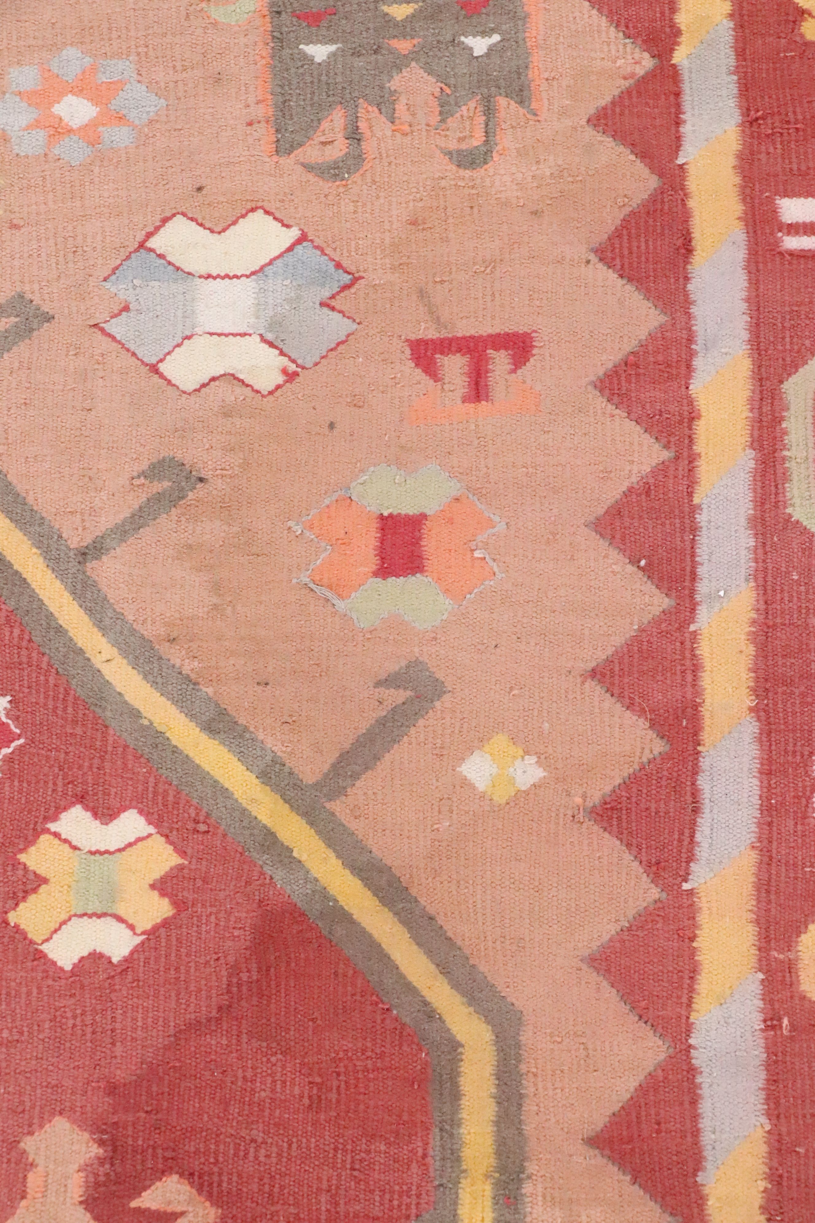 4'2 x 7'4 Handwoven Turkish Kilim Area Rug