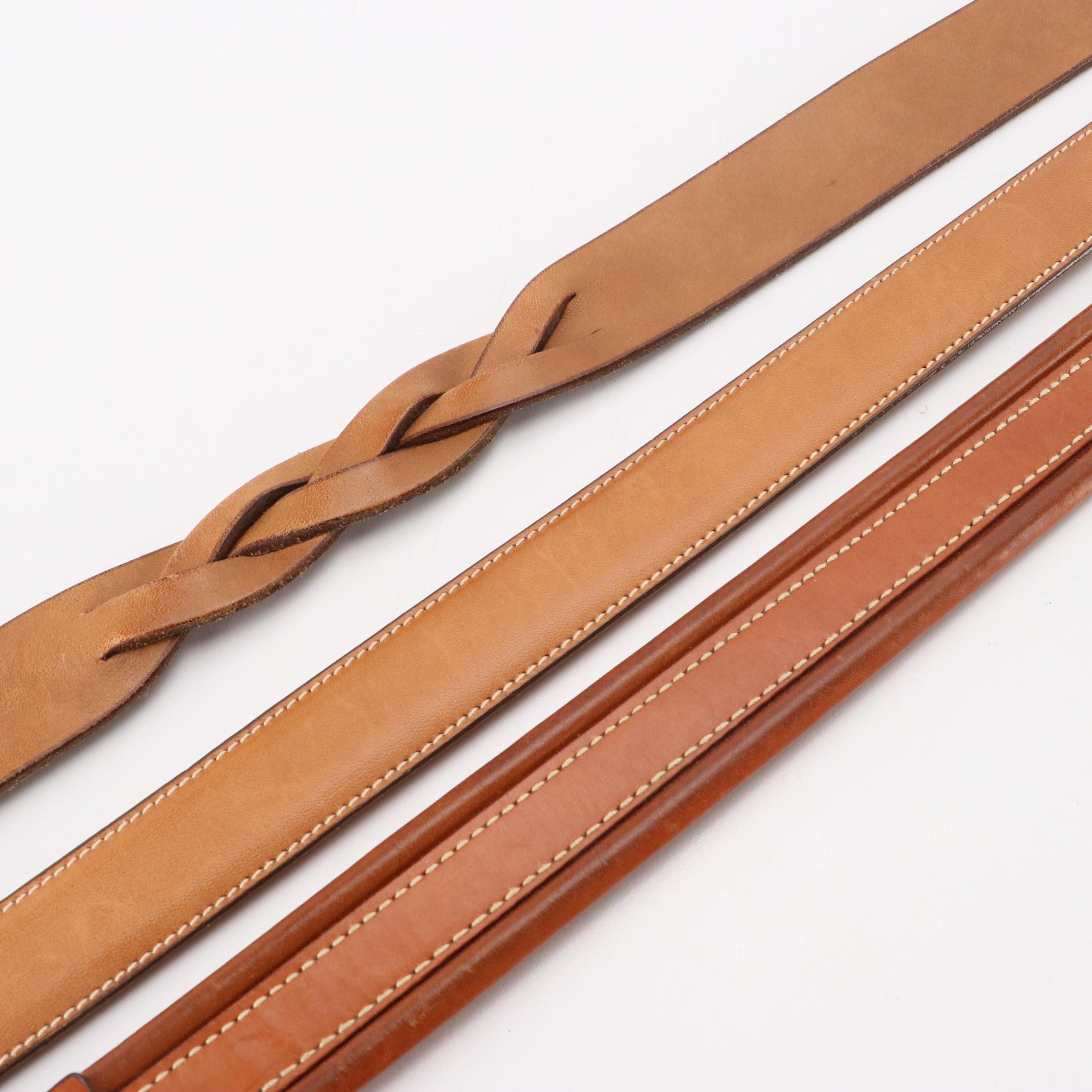 Men's John Cole Crocodile, Cole Haan Lizard and Other Brown Leather Belts