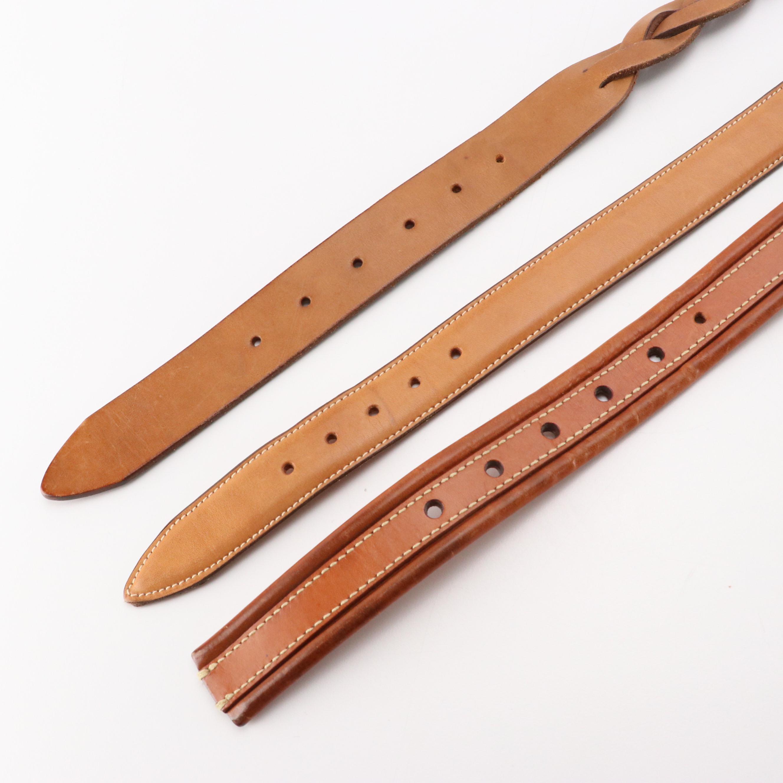 Men's John Cole Crocodile, Cole Haan Lizard and Other Brown Leather Belts