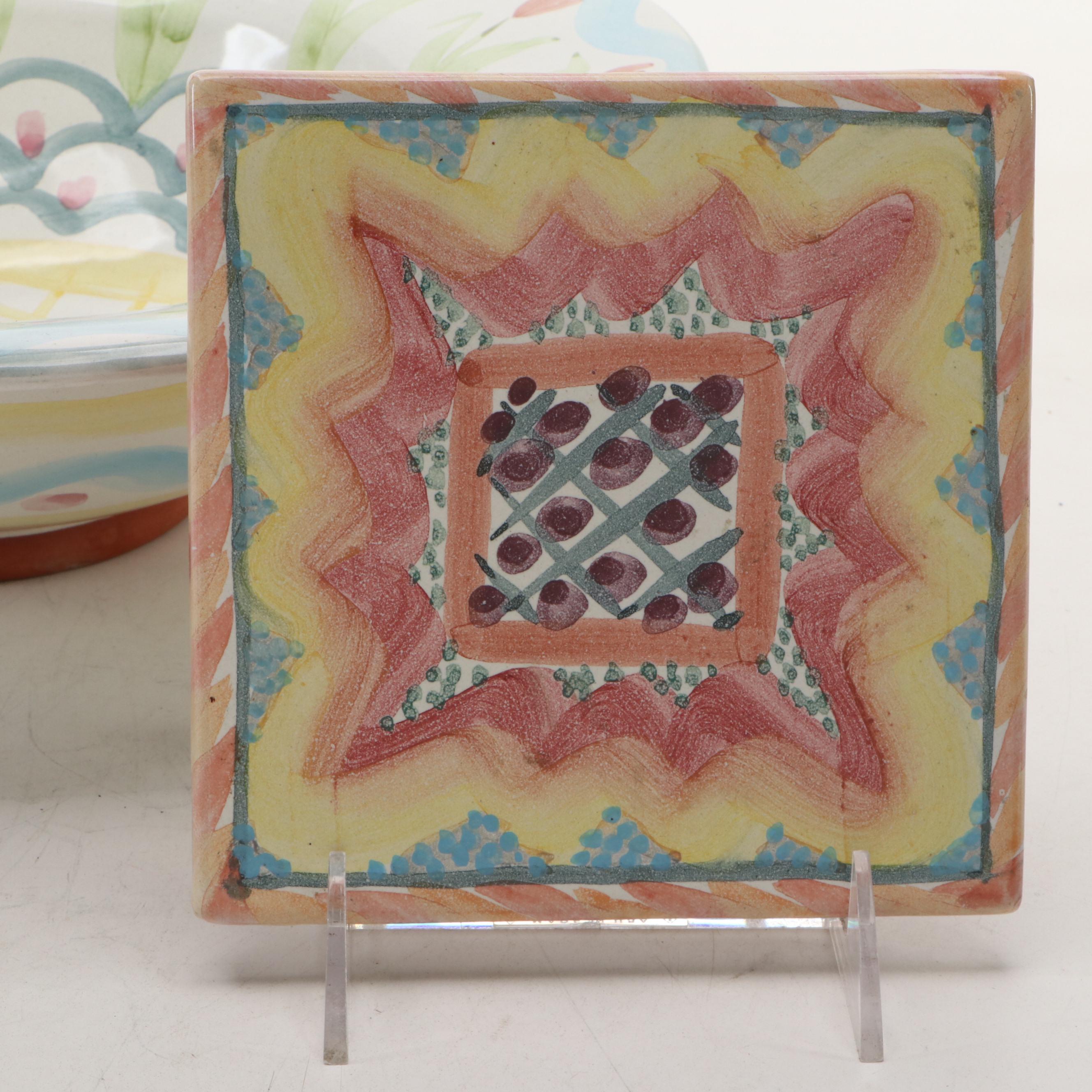 MacKenzie-Childs "King Fairy" Bowl and "Keukenhoff" Tile Trivet