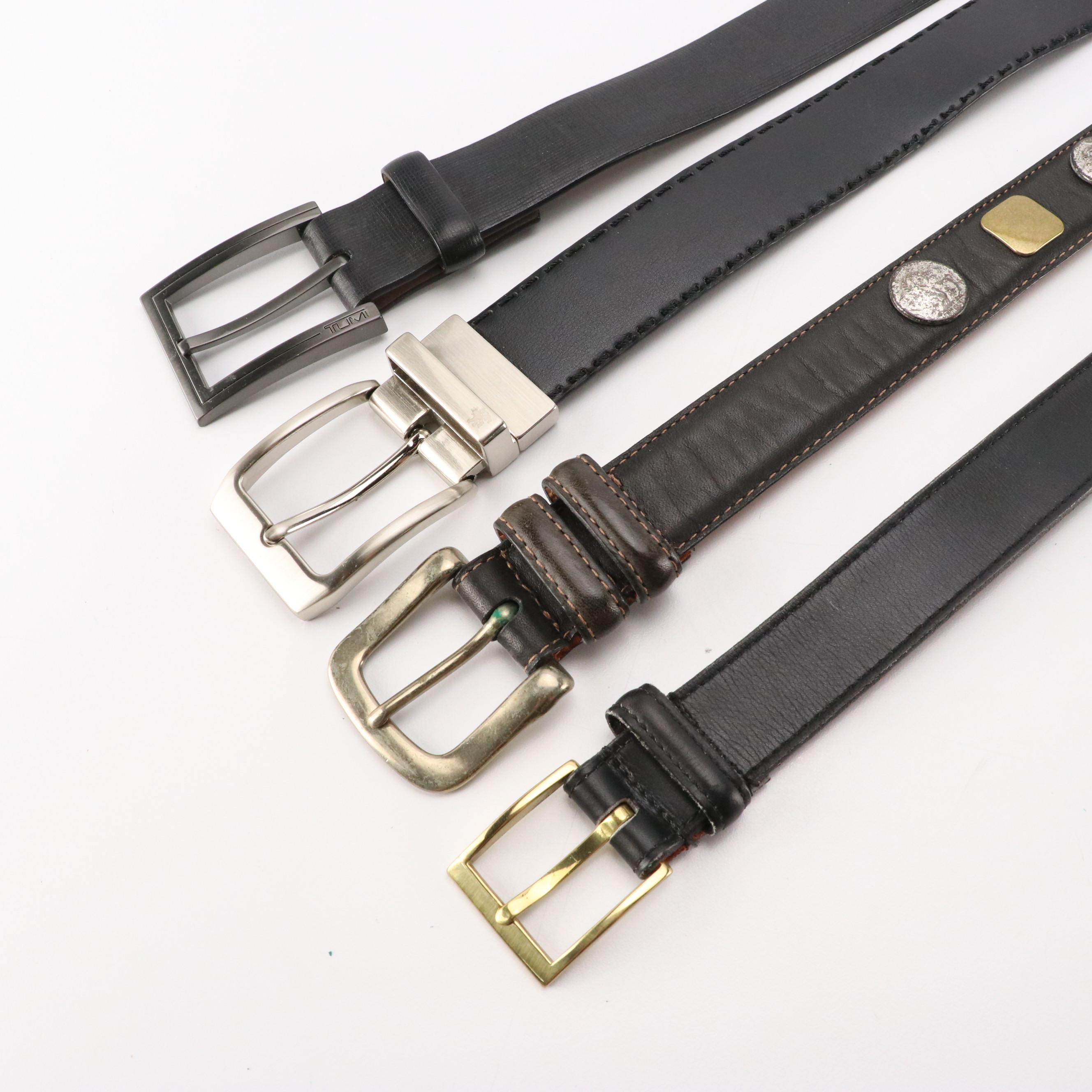 Men's Polo Ralph Lauren, L'Aiglon, Coach and Other Black Leather Belts