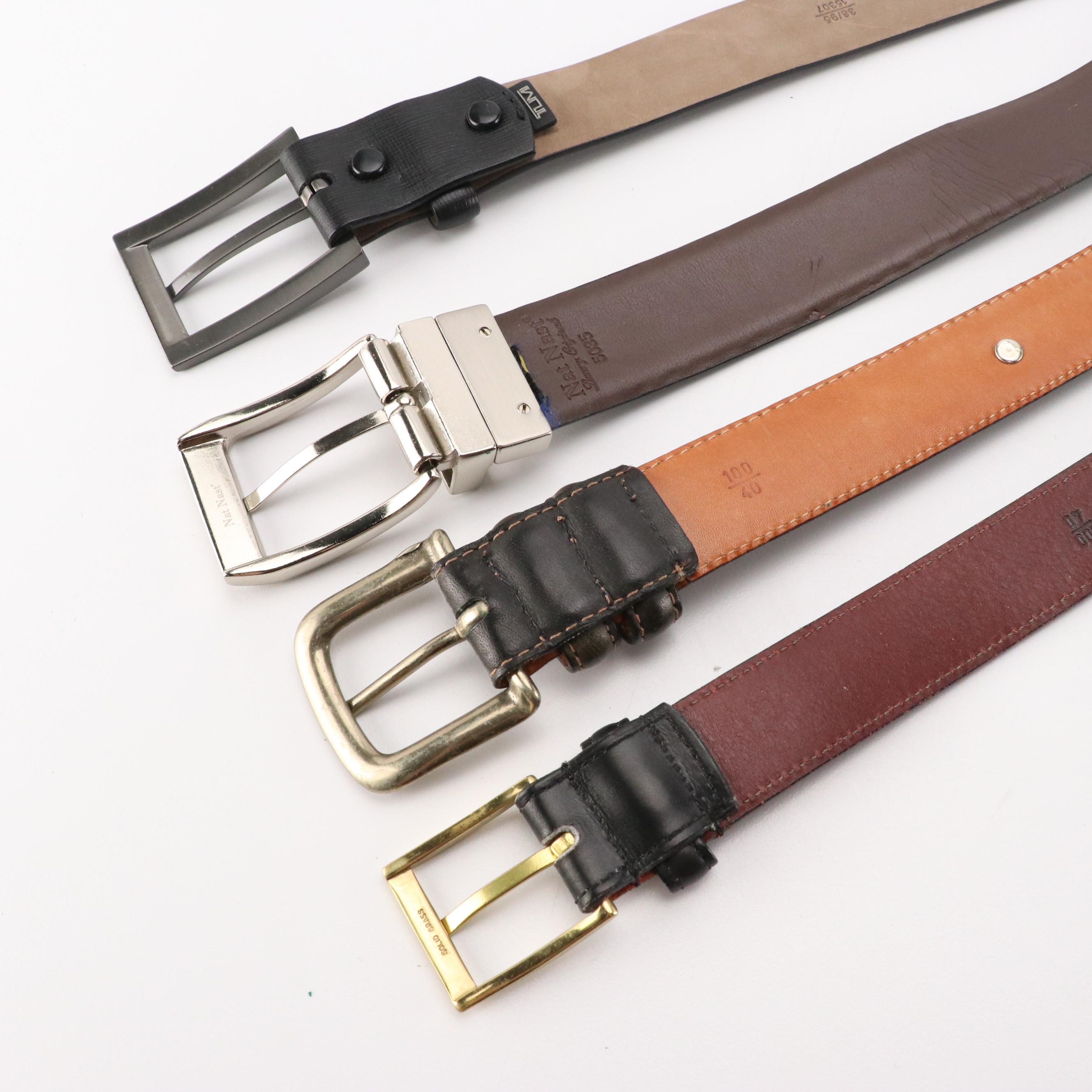 Men's Polo Ralph Lauren, L'Aiglon, Coach and Other Black Leather Belts