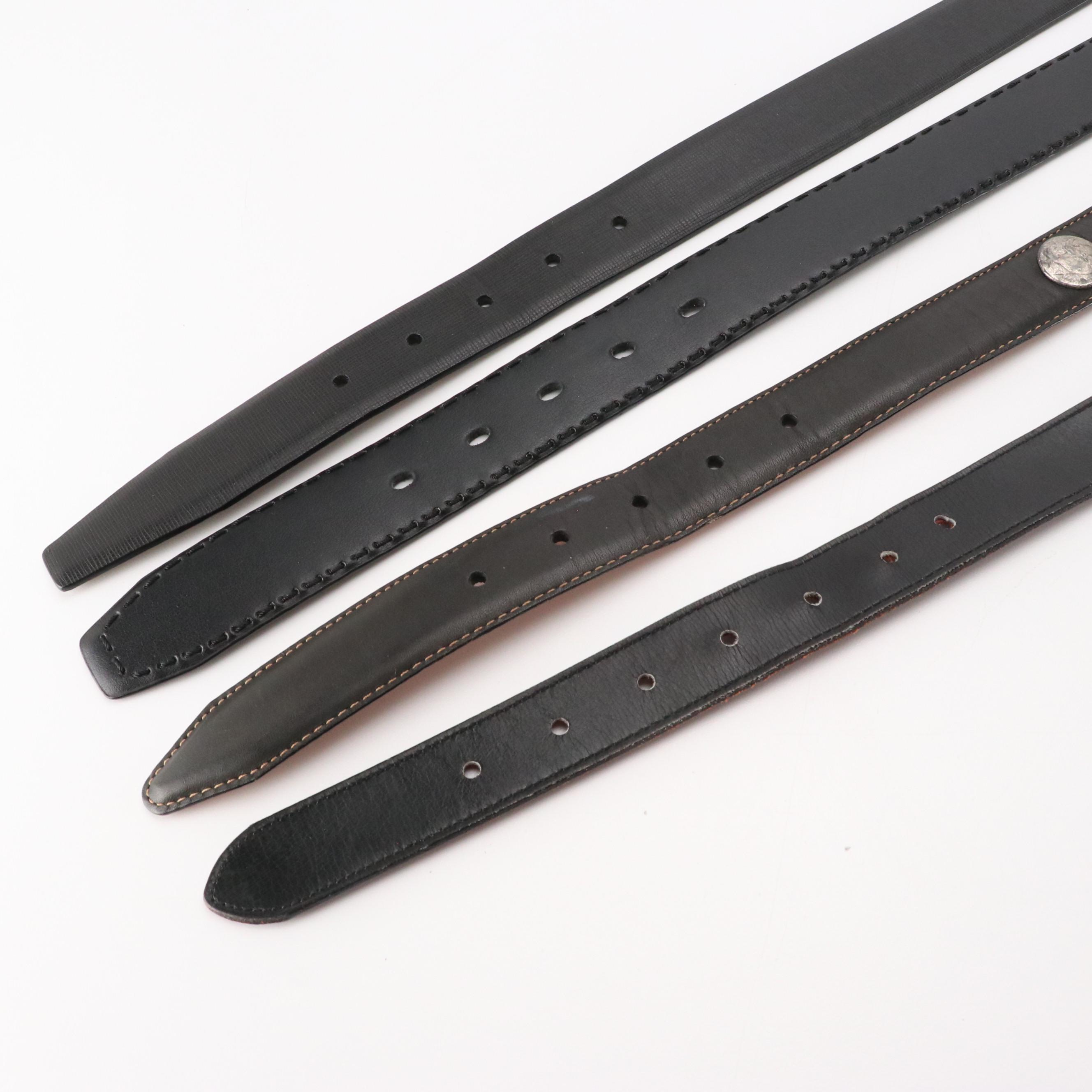 Men's Polo Ralph Lauren, L'Aiglon, Coach and Other Black Leather Belts