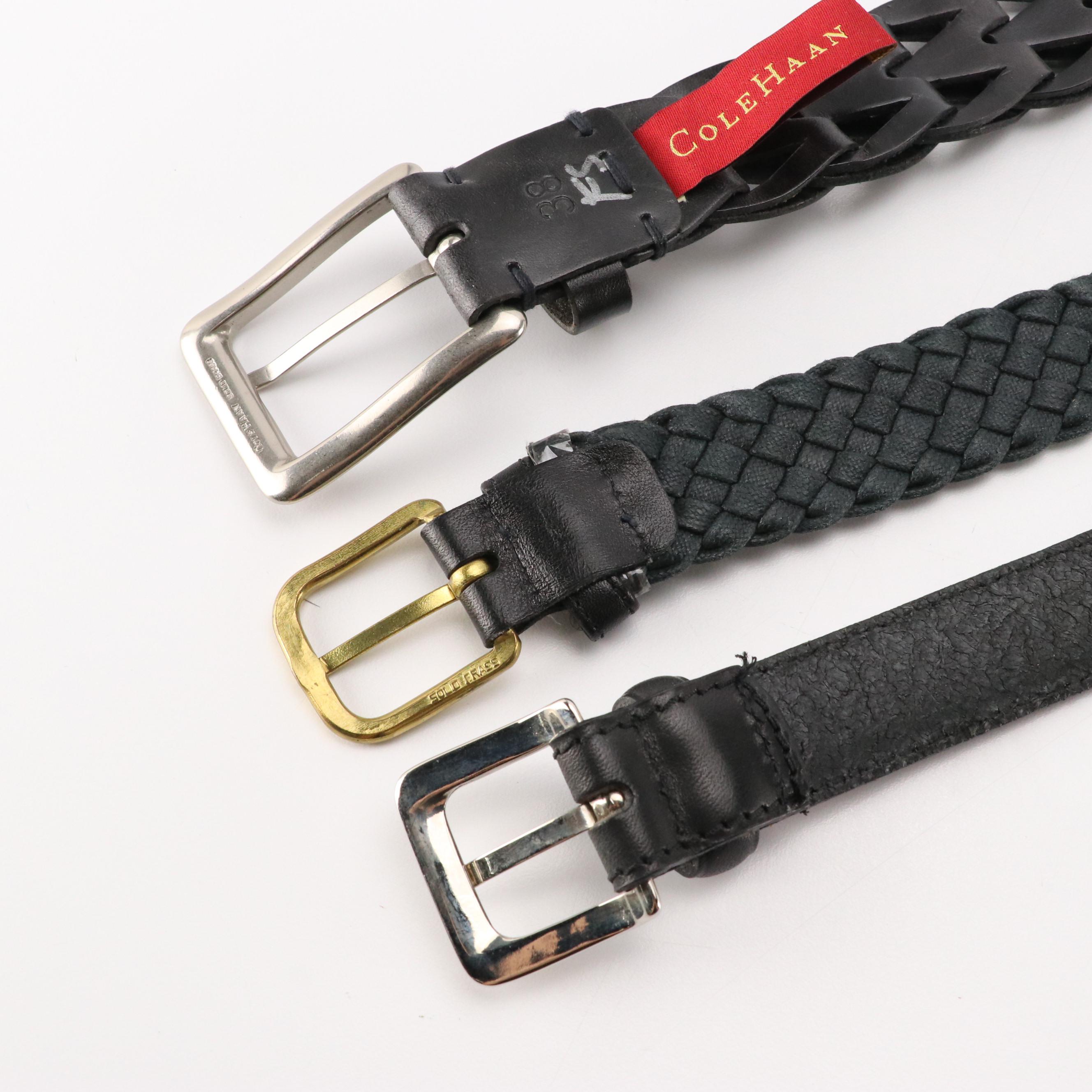 Men's Polo Ralph Lauren, L'Aiglon, Coach and Other Black Leather Belts