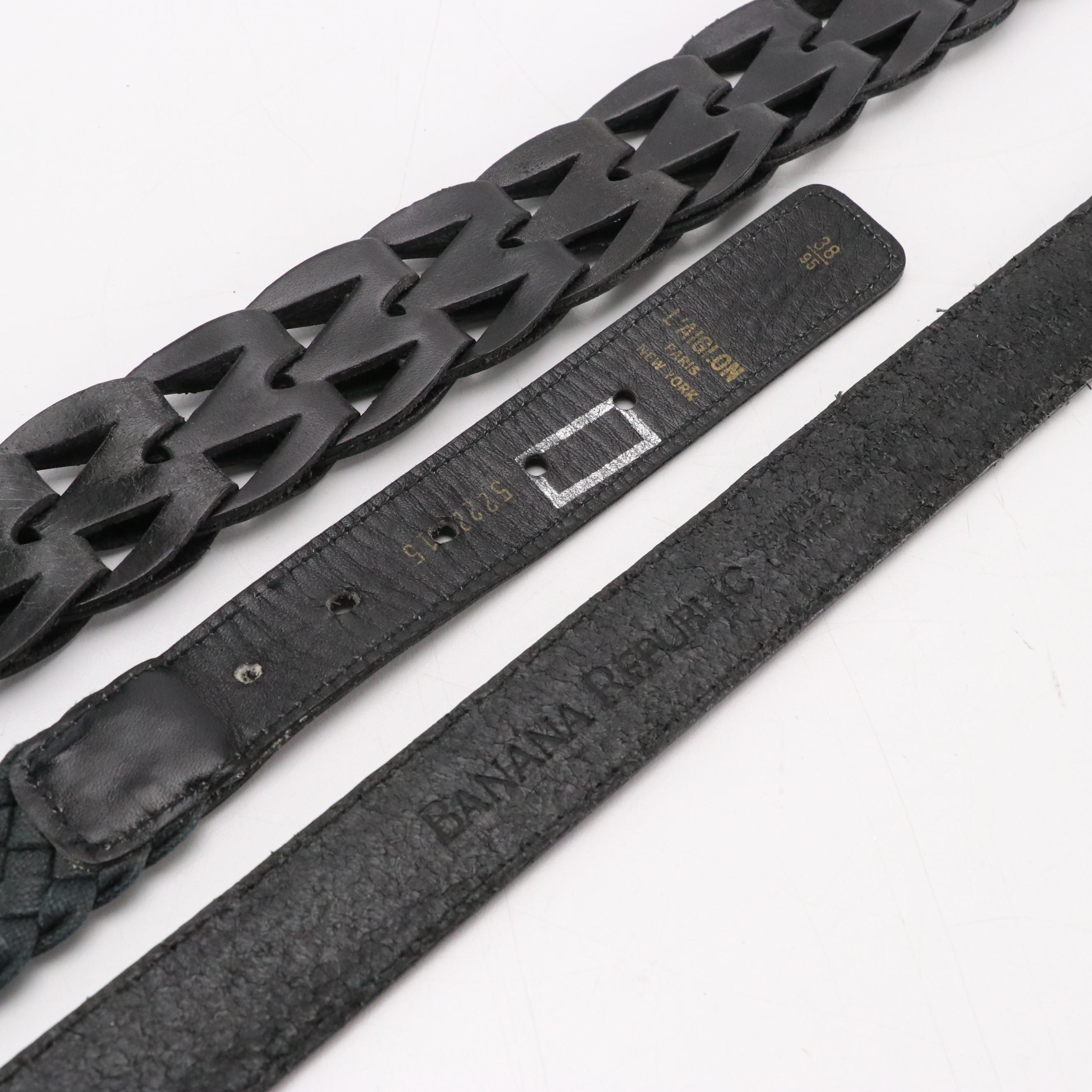 Men's Polo Ralph Lauren, L'Aiglon, Coach and Other Black Leather Belts