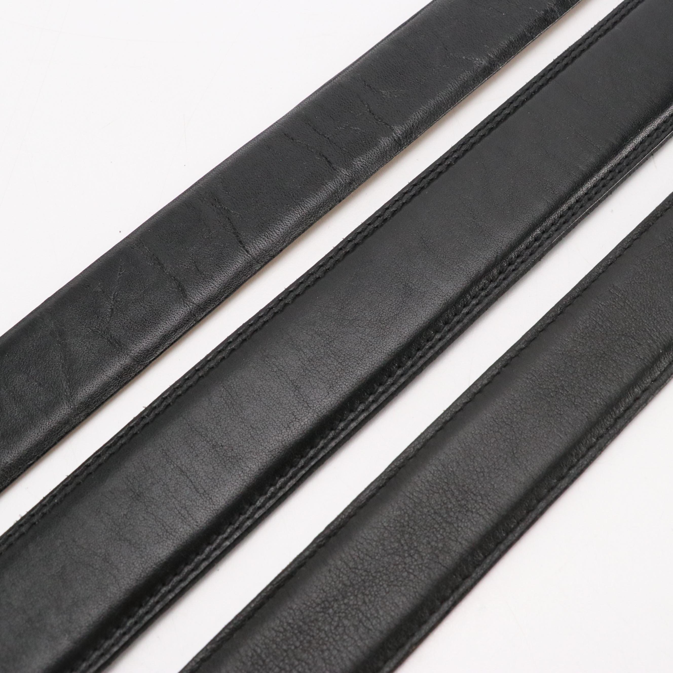 Men's Polo Ralph Lauren, L'Aiglon, Coach and Other Black Leather Belts