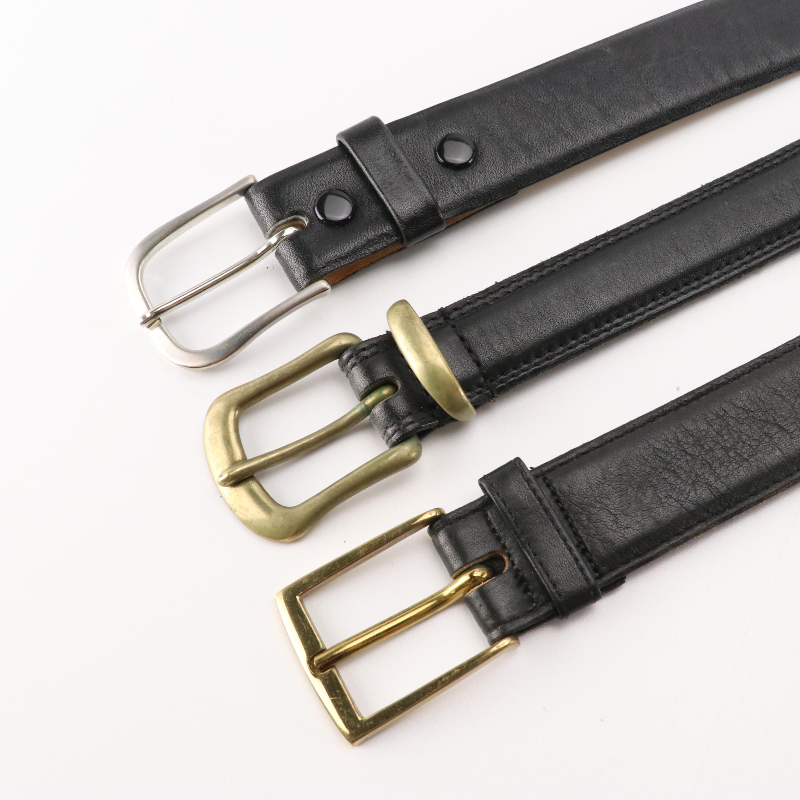 Men's Polo Ralph Lauren, L'Aiglon, Coach and Other Black Leather Belts