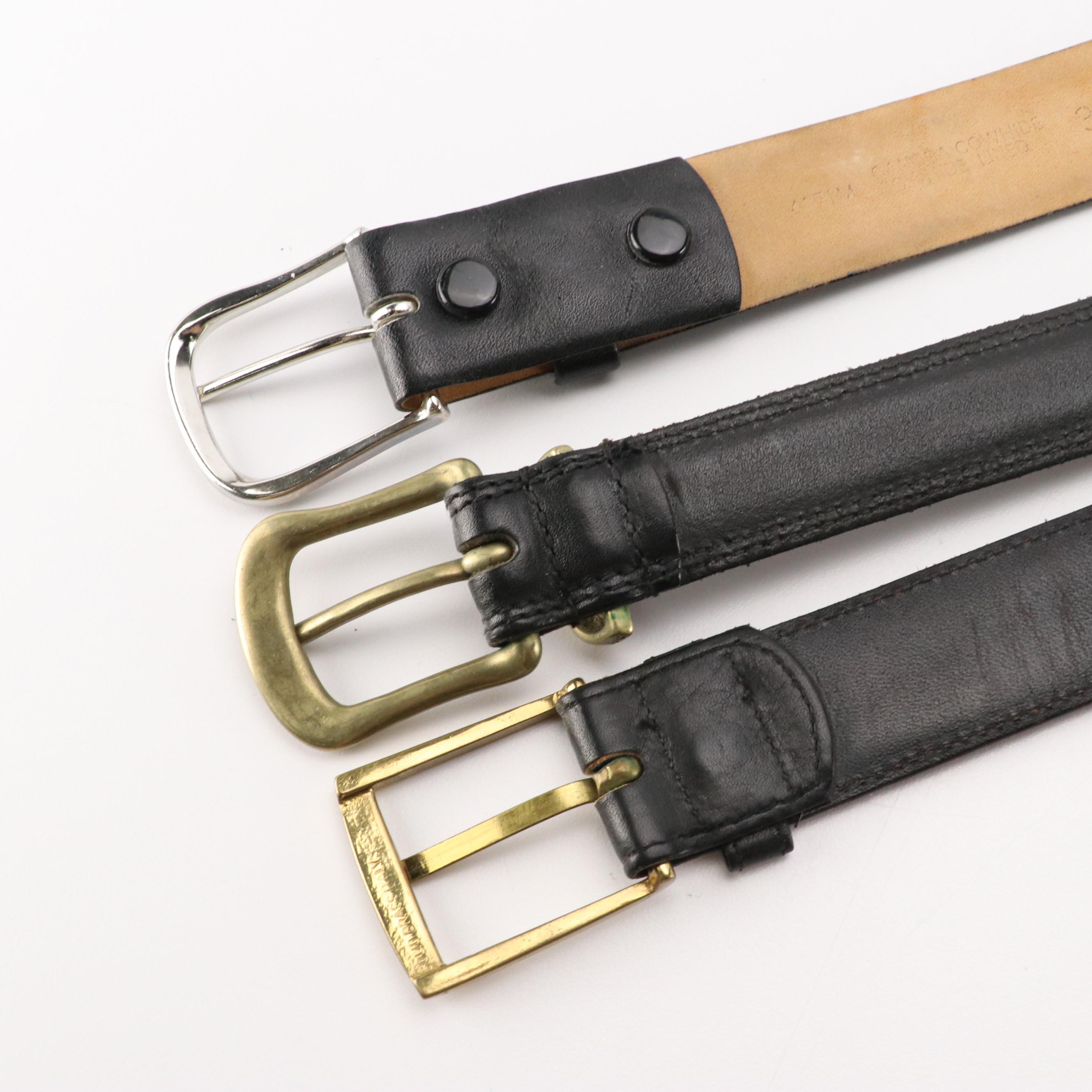 Men's Polo Ralph Lauren, L'Aiglon, Coach and Other Black Leather Belts