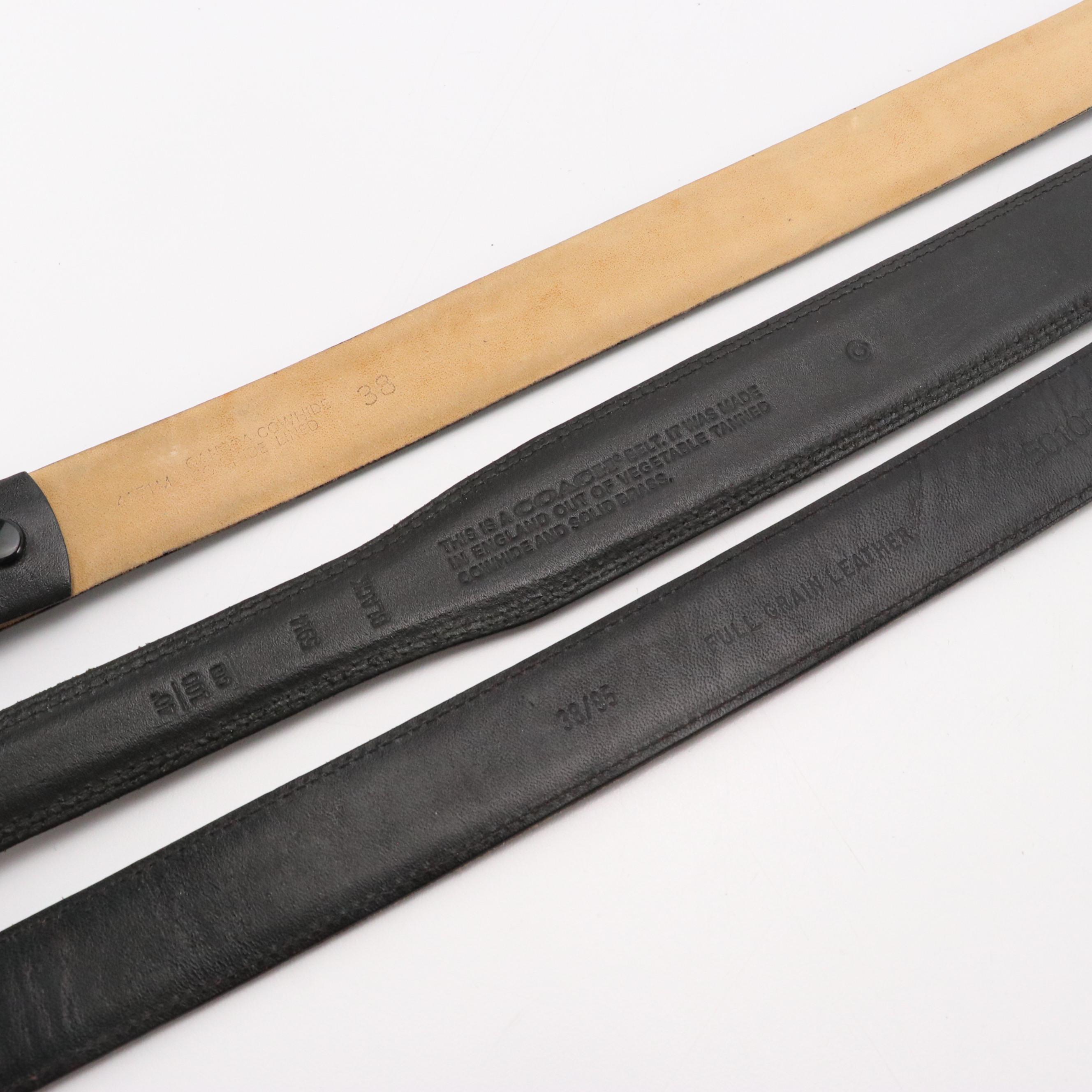 Men's Polo Ralph Lauren, L'Aiglon, Coach and Other Black Leather Belts