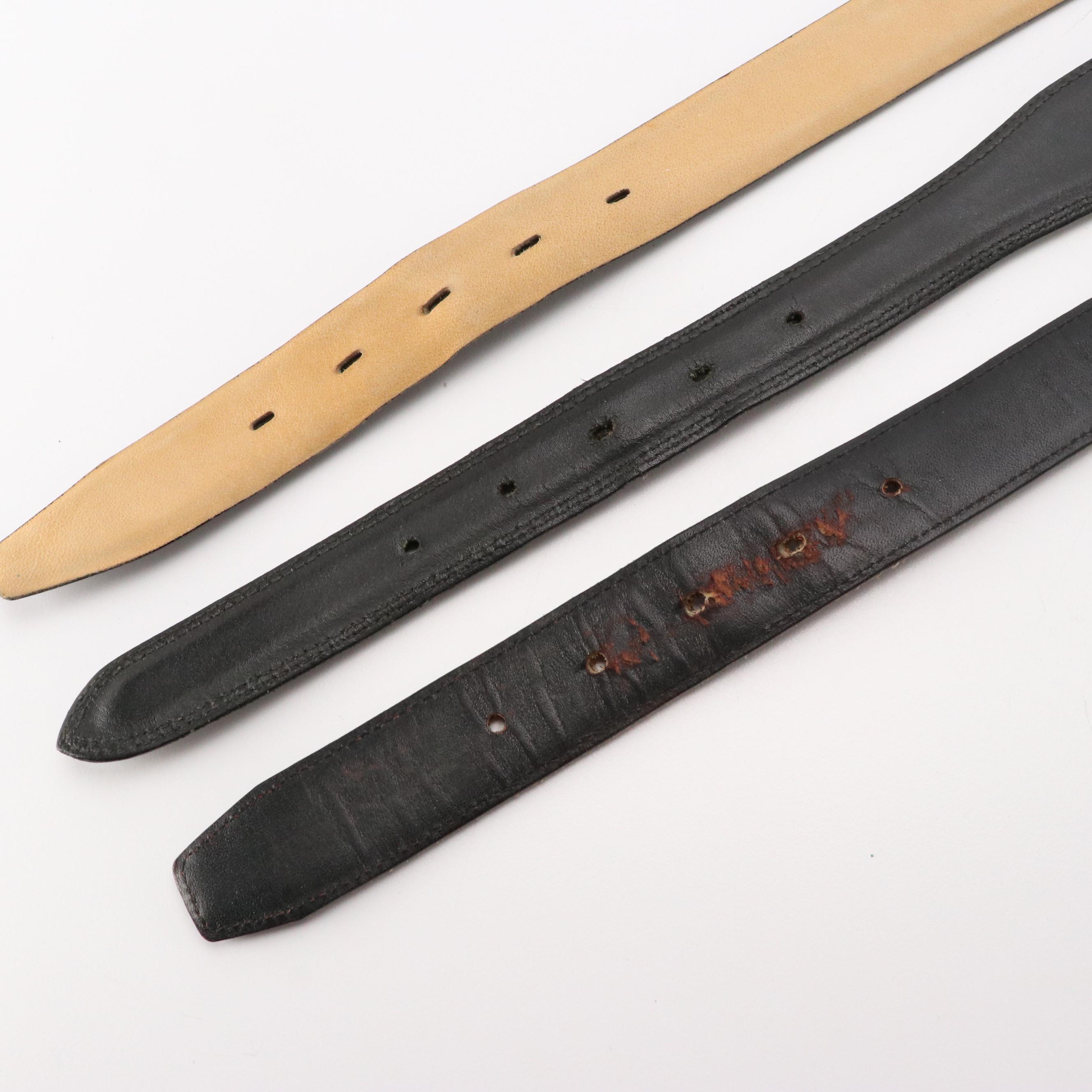 Men's Polo Ralph Lauren, L'Aiglon, Coach and Other Black Leather Belts