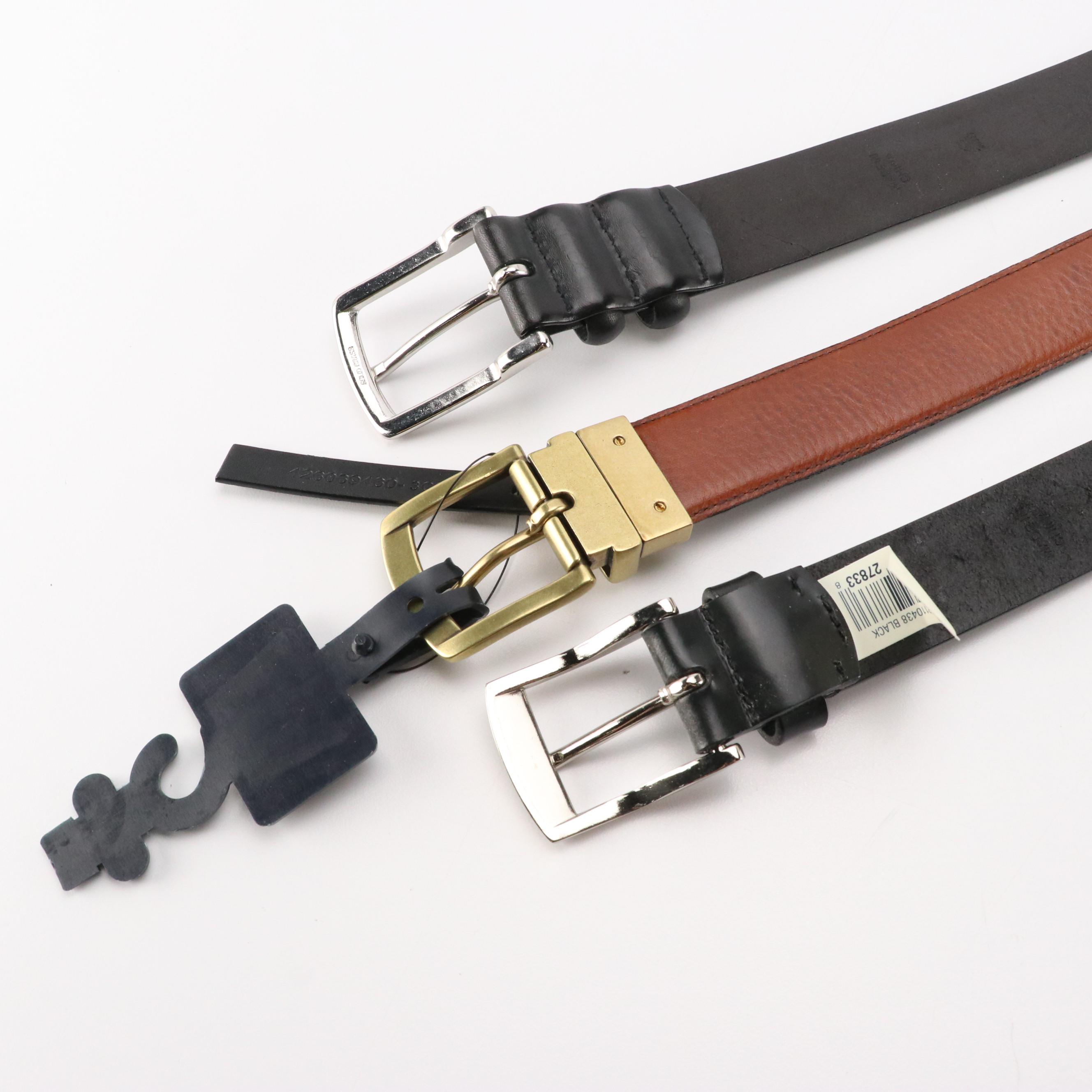 Men's Polo Ralph Lauren, L'Aiglon, Coach and Other Black Leather Belts