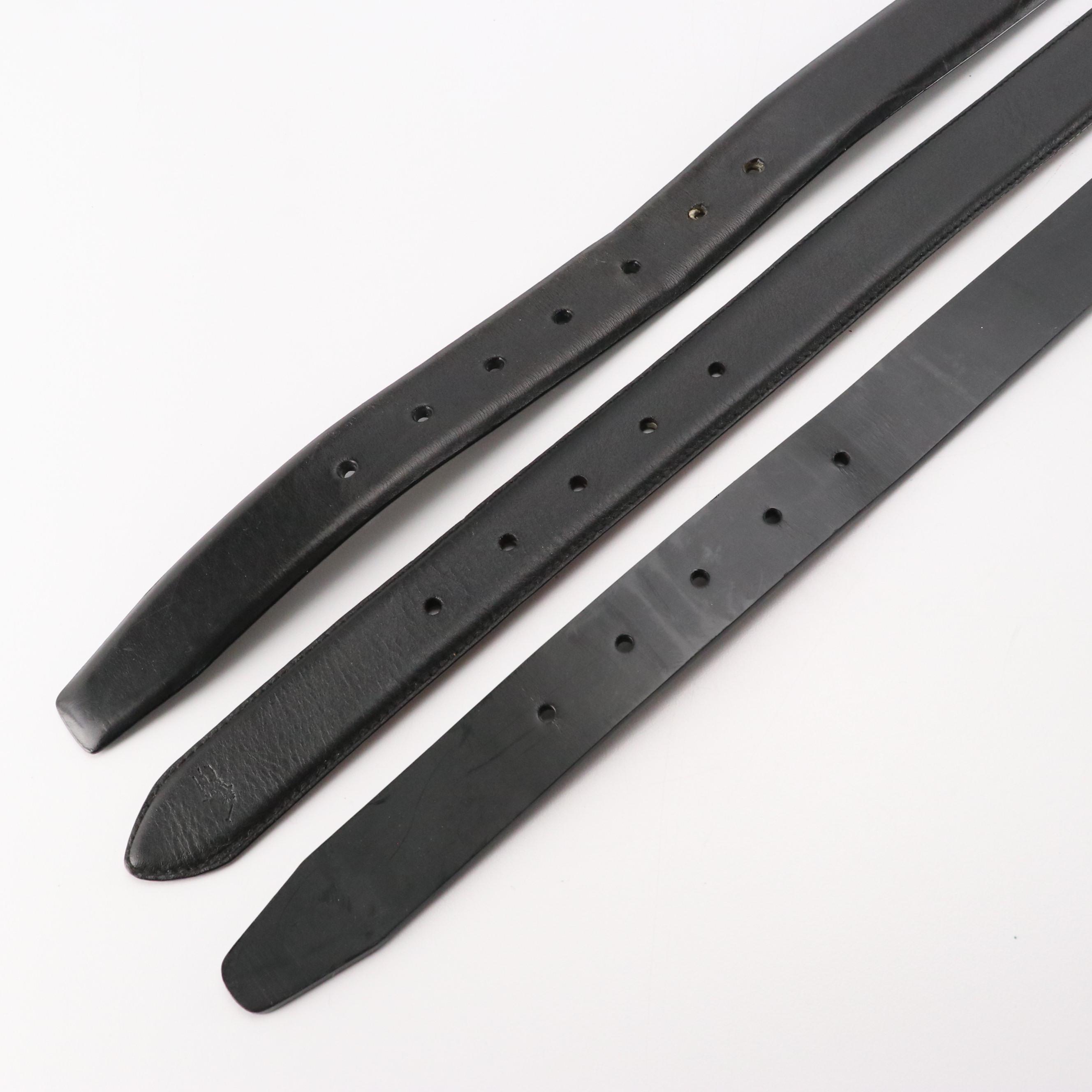 Men's Polo Ralph Lauren, L'Aiglon, Coach and Other Black Leather Belts