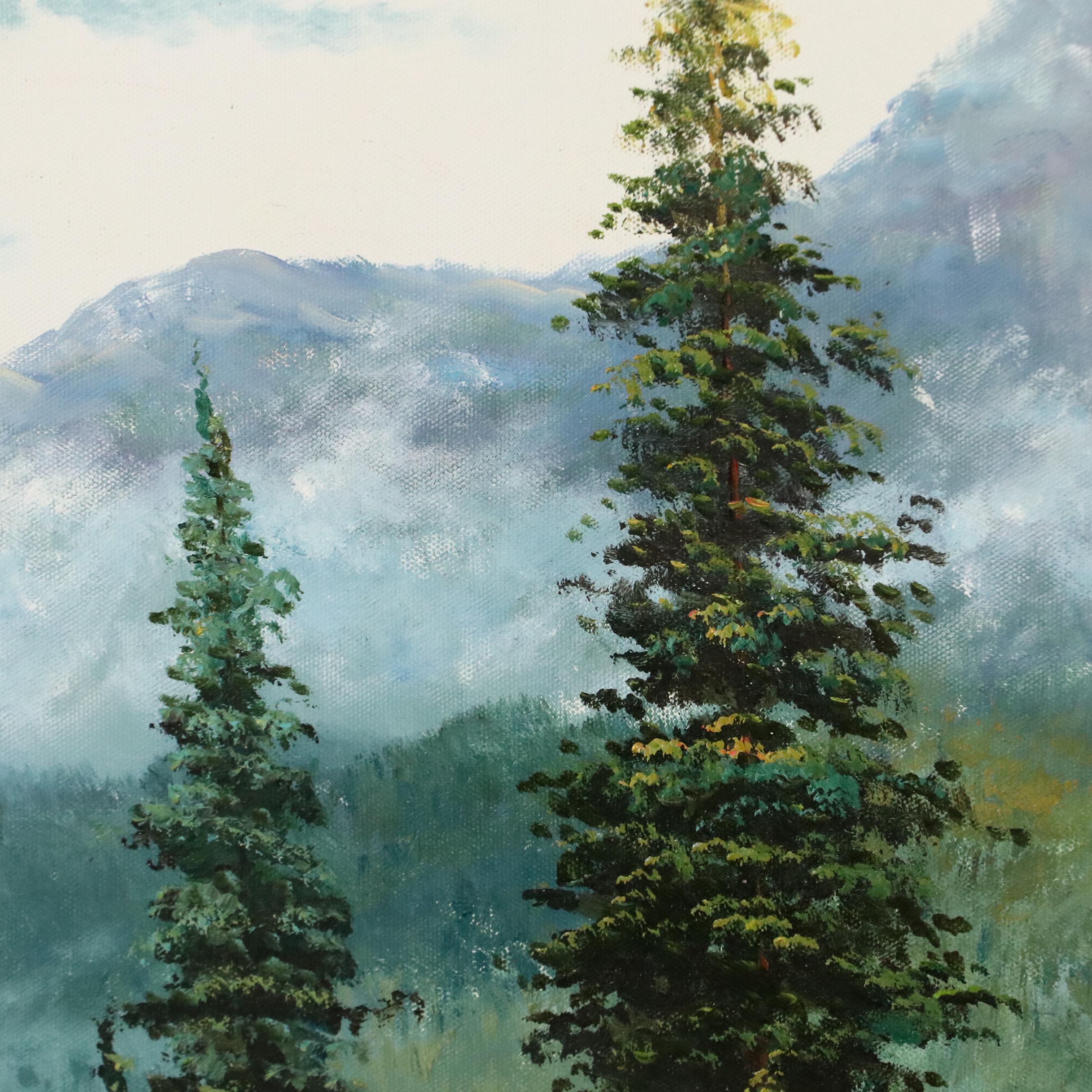 Acrylic Painting of Indigenous Encampment