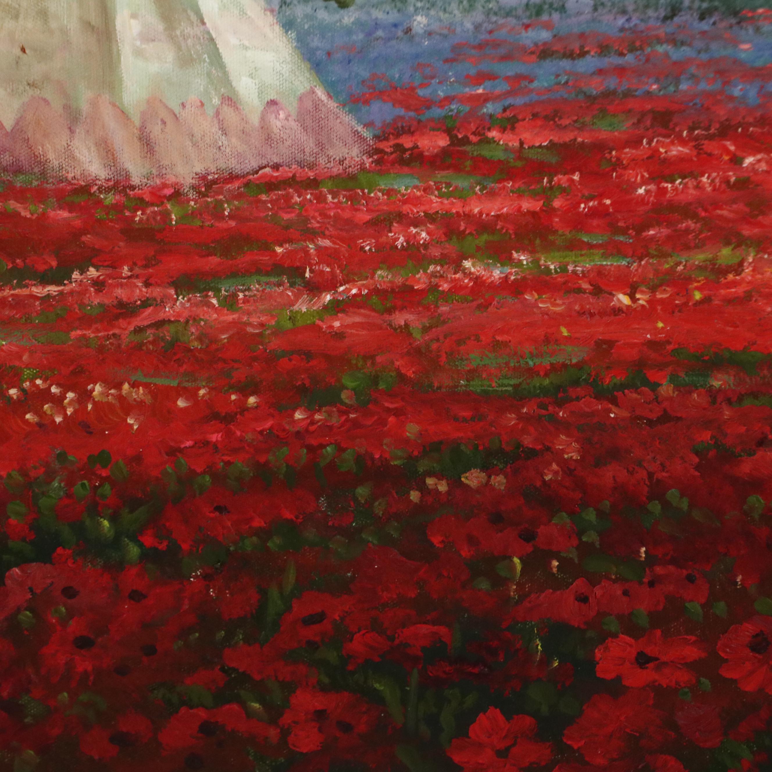 Acrylic Painting of Indigenous Encampment