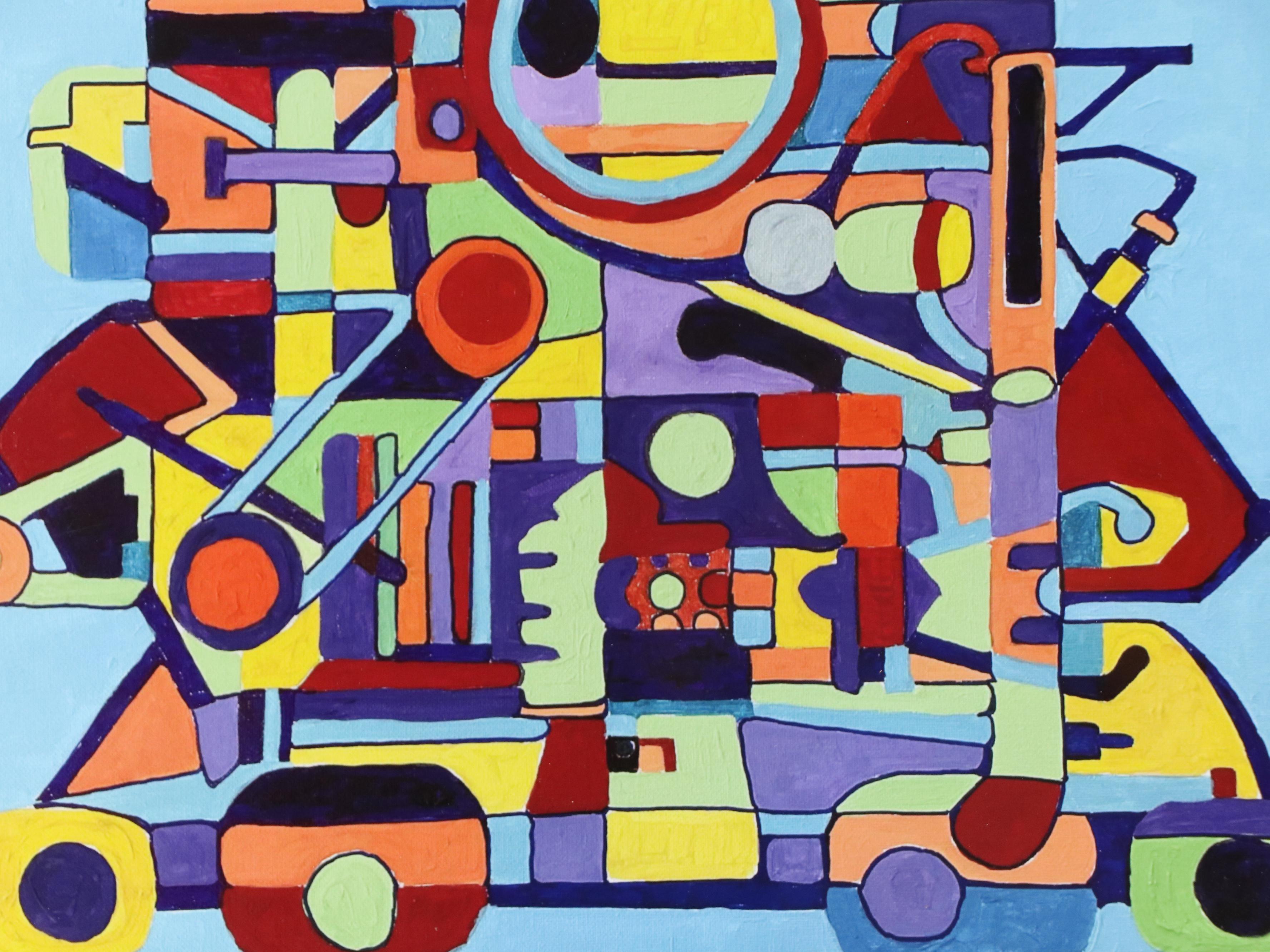 Lynn Elzey Art Deco Form Abstract Digital Print, 21st C.