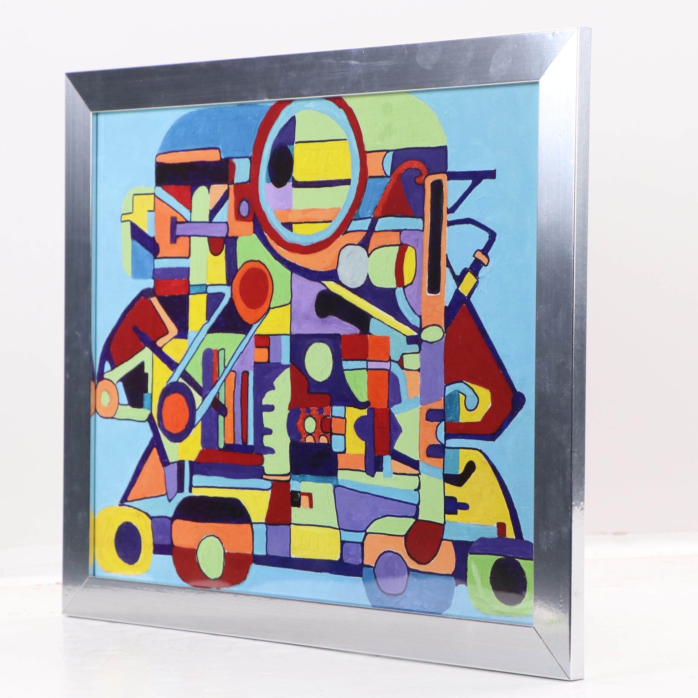 Lynn Elzey Art Deco Form Abstract Digital Print, 21st C.