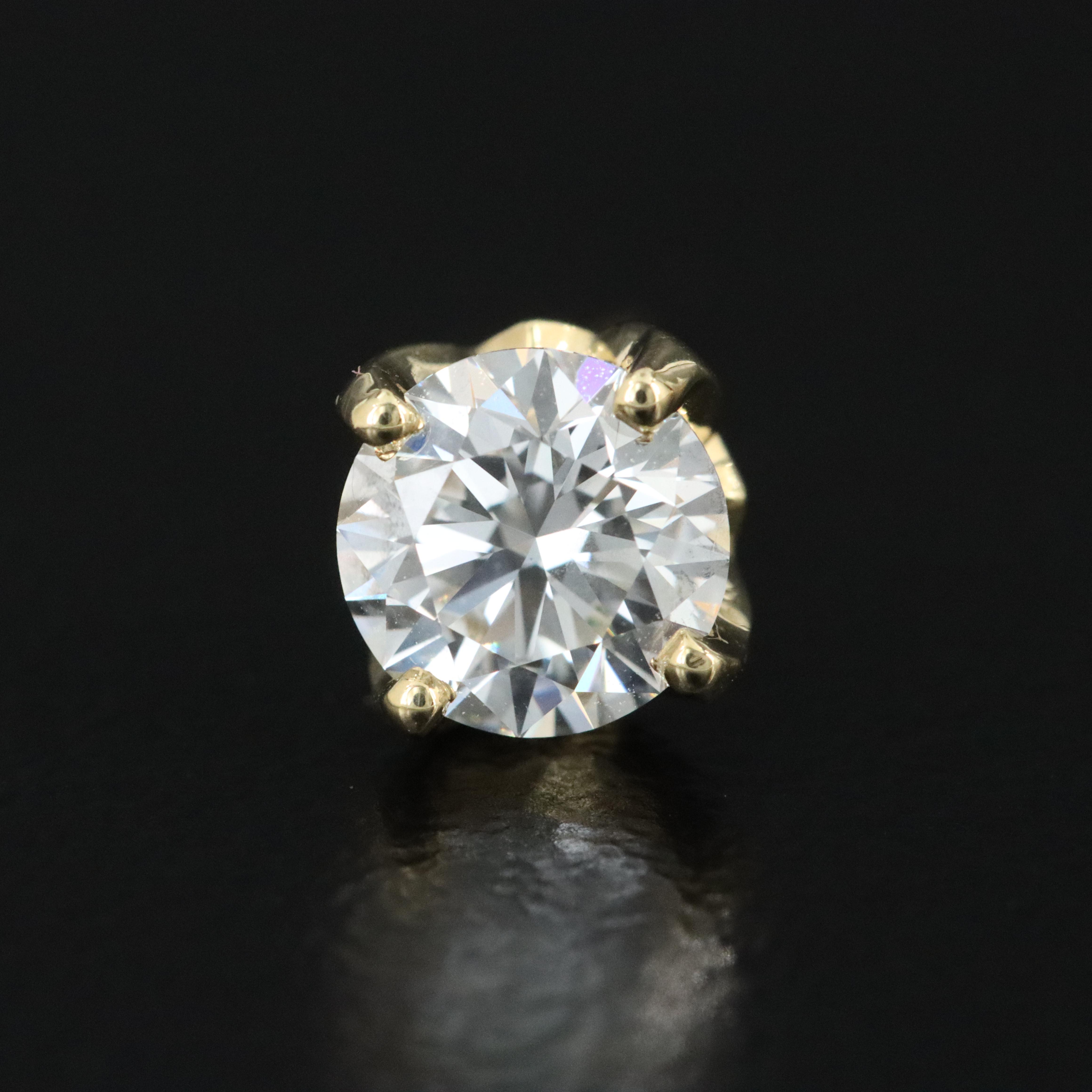 18K 1.10 CTW Lab Grown Diamond Stud Earrings with IGI Online Reports