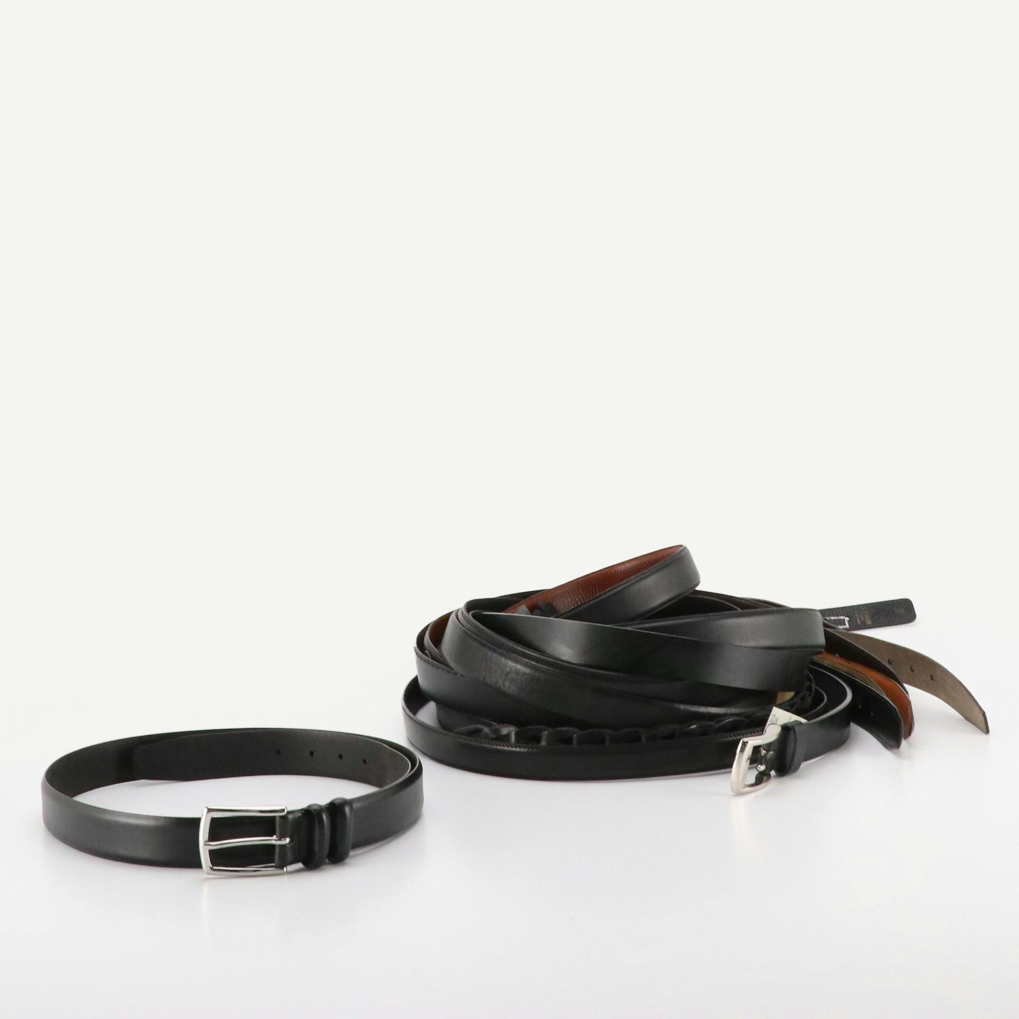 Men's Polo Ralph Lauren, L'Aiglon, Coach and Other Black Leather Belts