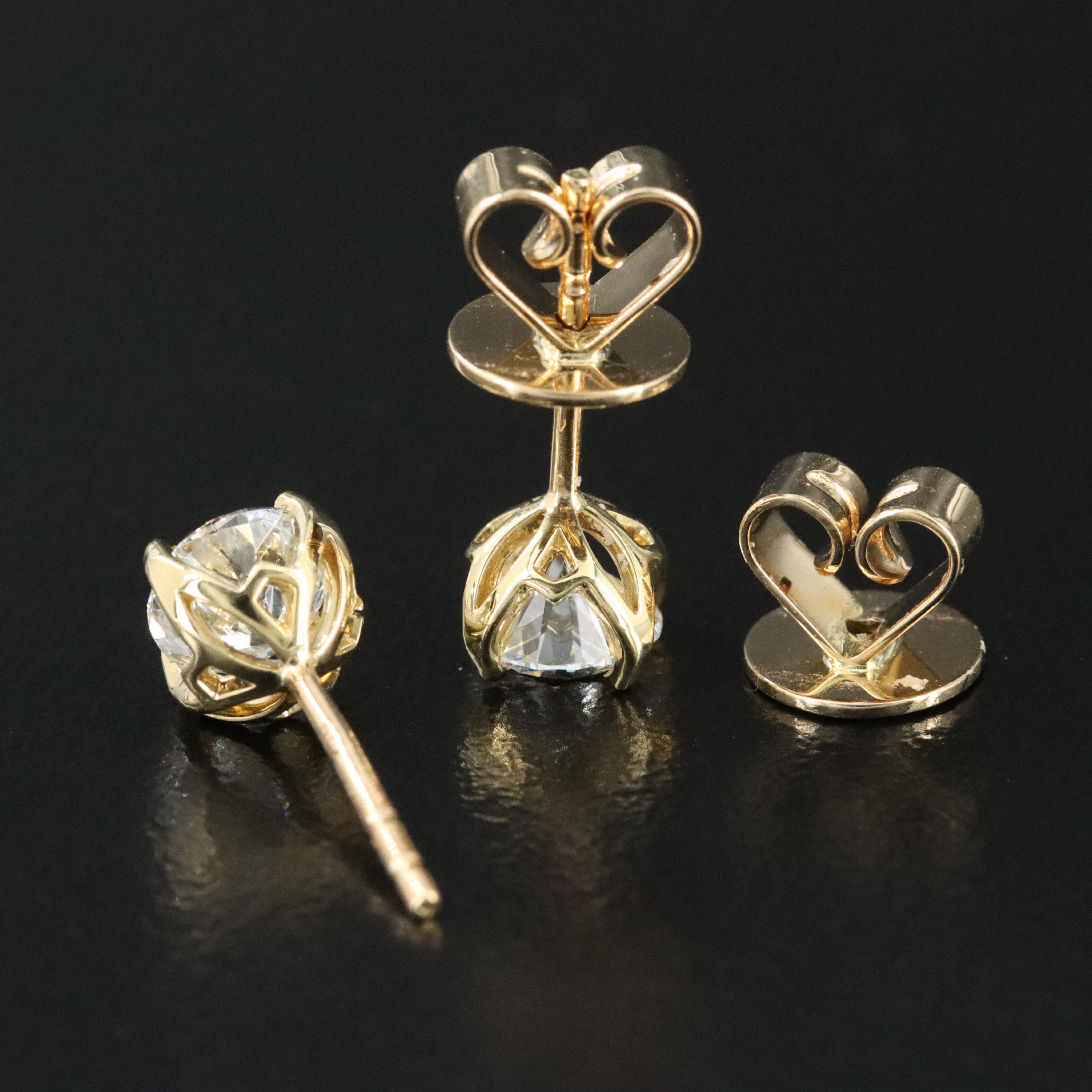 18K 1.10 CTW Lab Grown Diamond Stud Earrings with IGI Online Reports