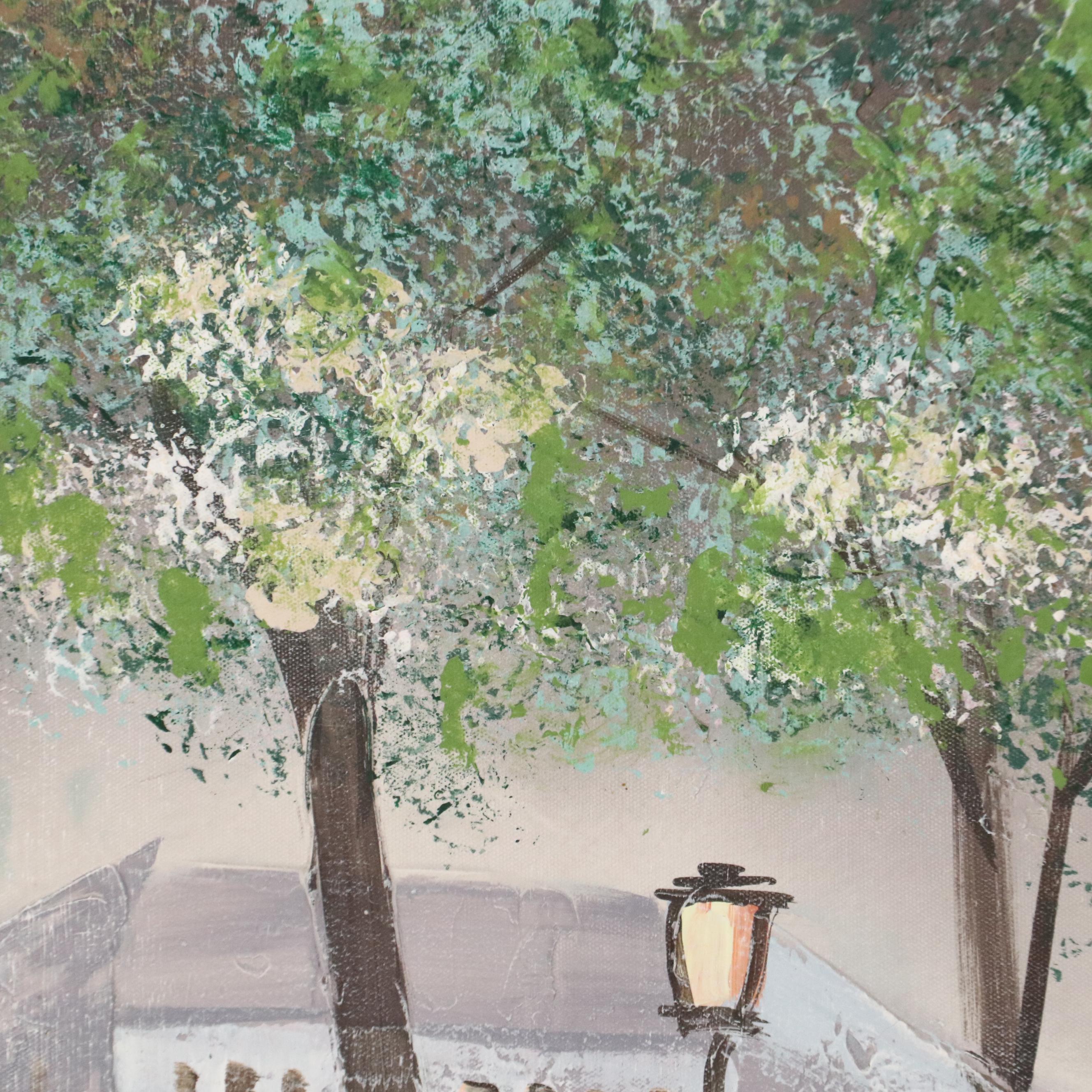 Acrylic Painting of Parisian Street Scene