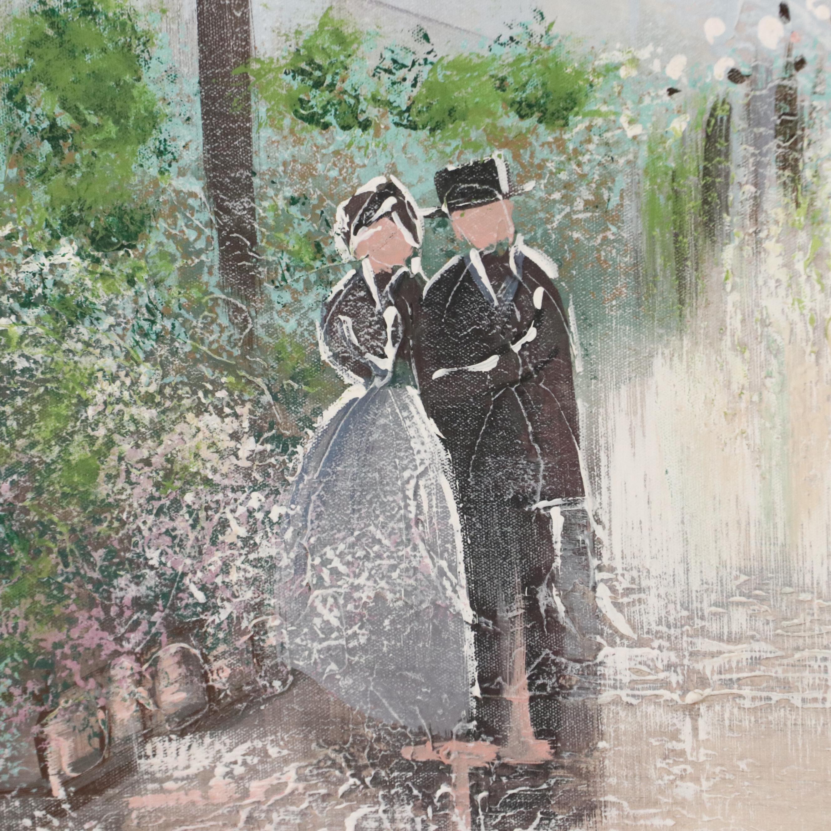 Acrylic Painting of Parisian Street Scene