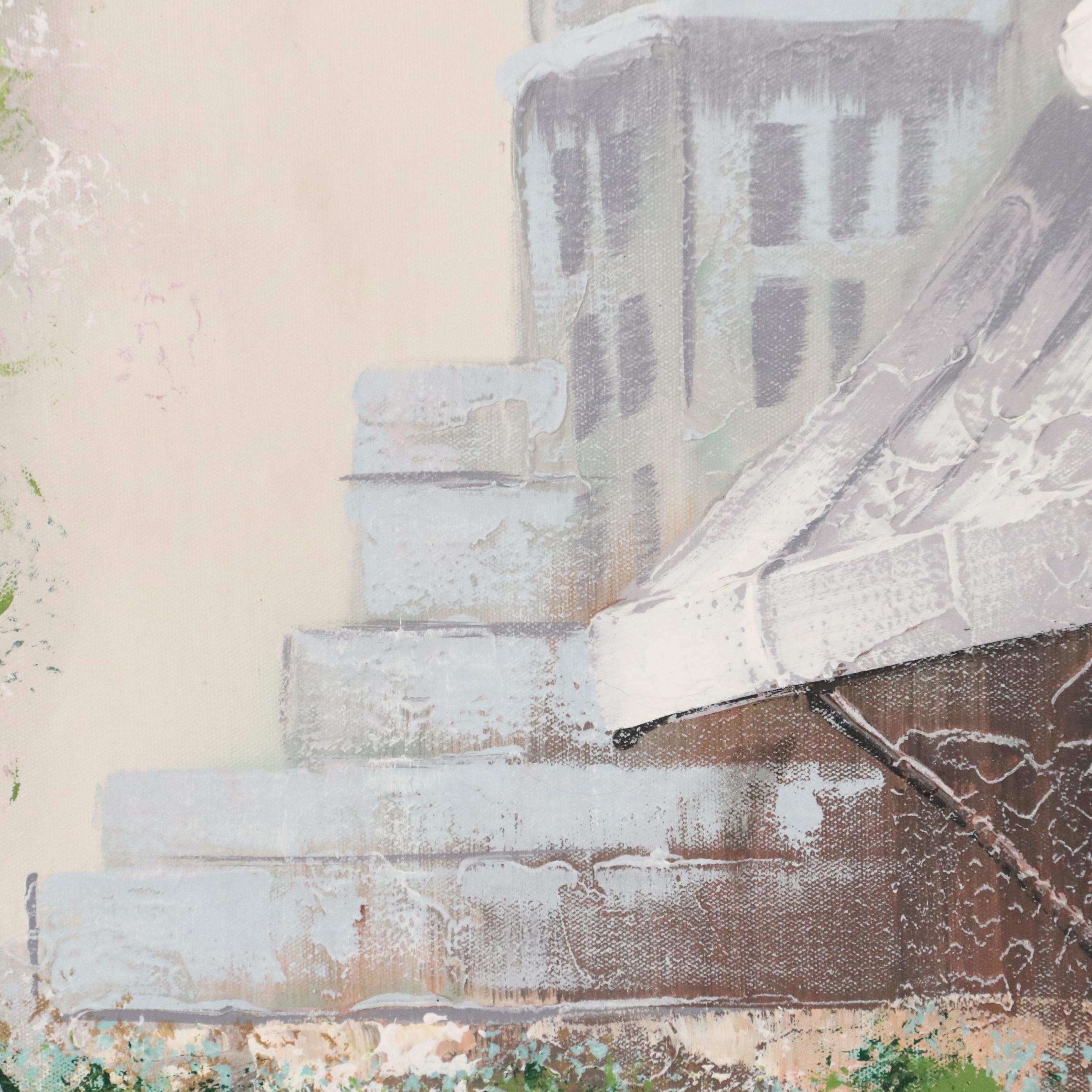 Acrylic Painting of Parisian Street Scene