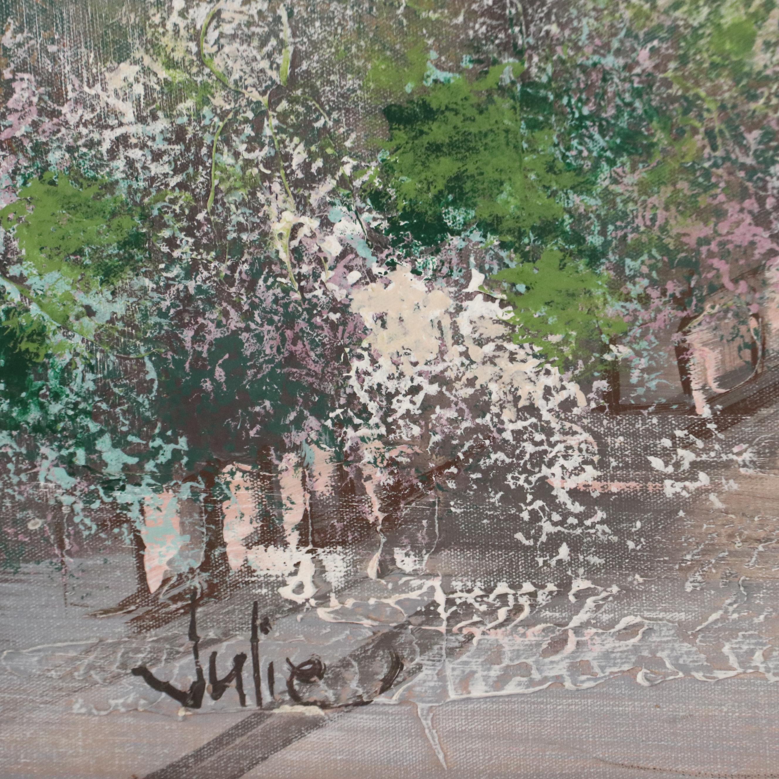 Acrylic Painting of Parisian Street Scene