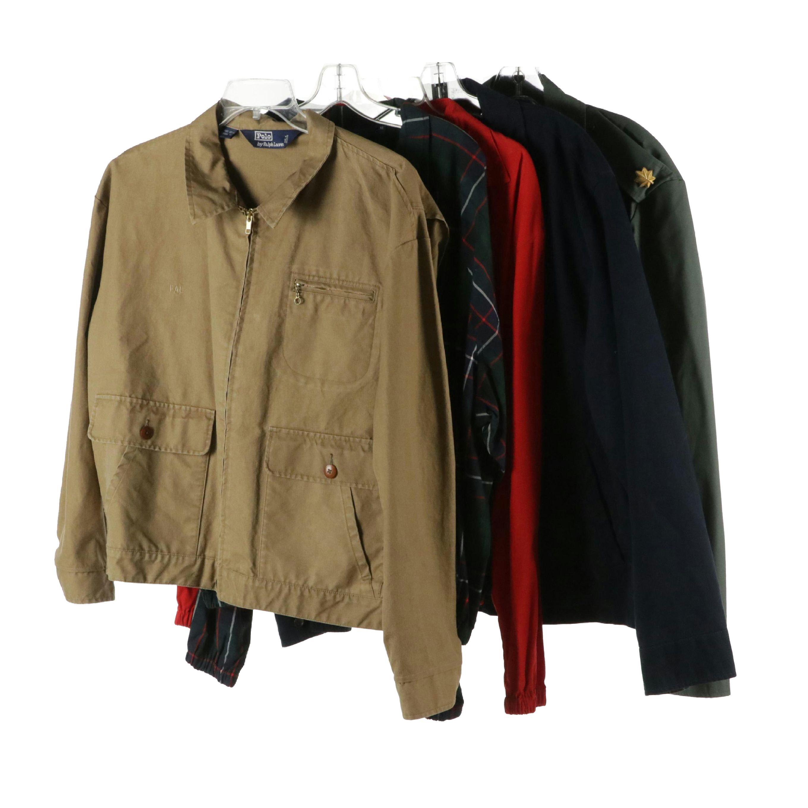 Men's Polo By Ralph Lauren Brown Utility, Plaid Windbreaker and Other Jackets