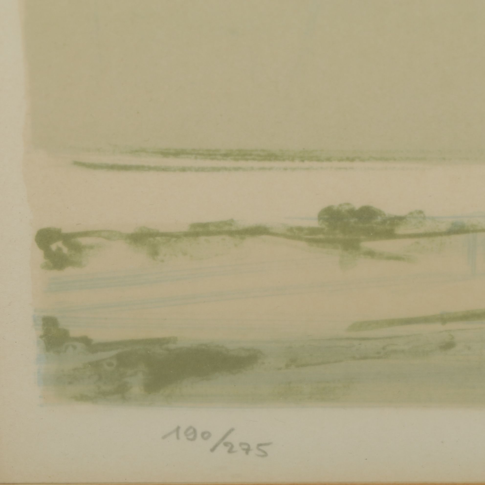 Claude Casati Seafoam Green Monochrome "Seascape" Chromolithograph, 1972