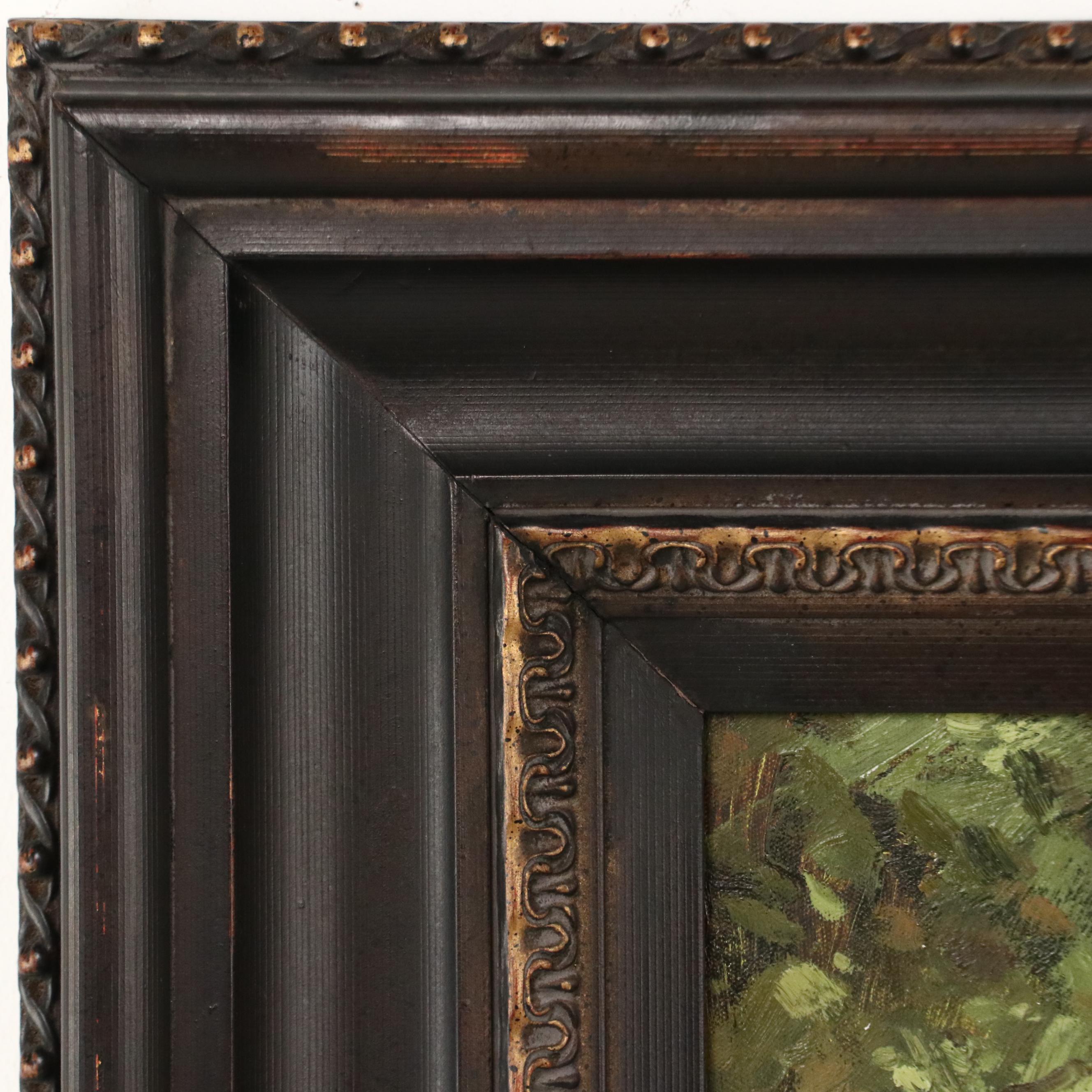 Oil Painting of Tuscan Courtyard, Circa 2010