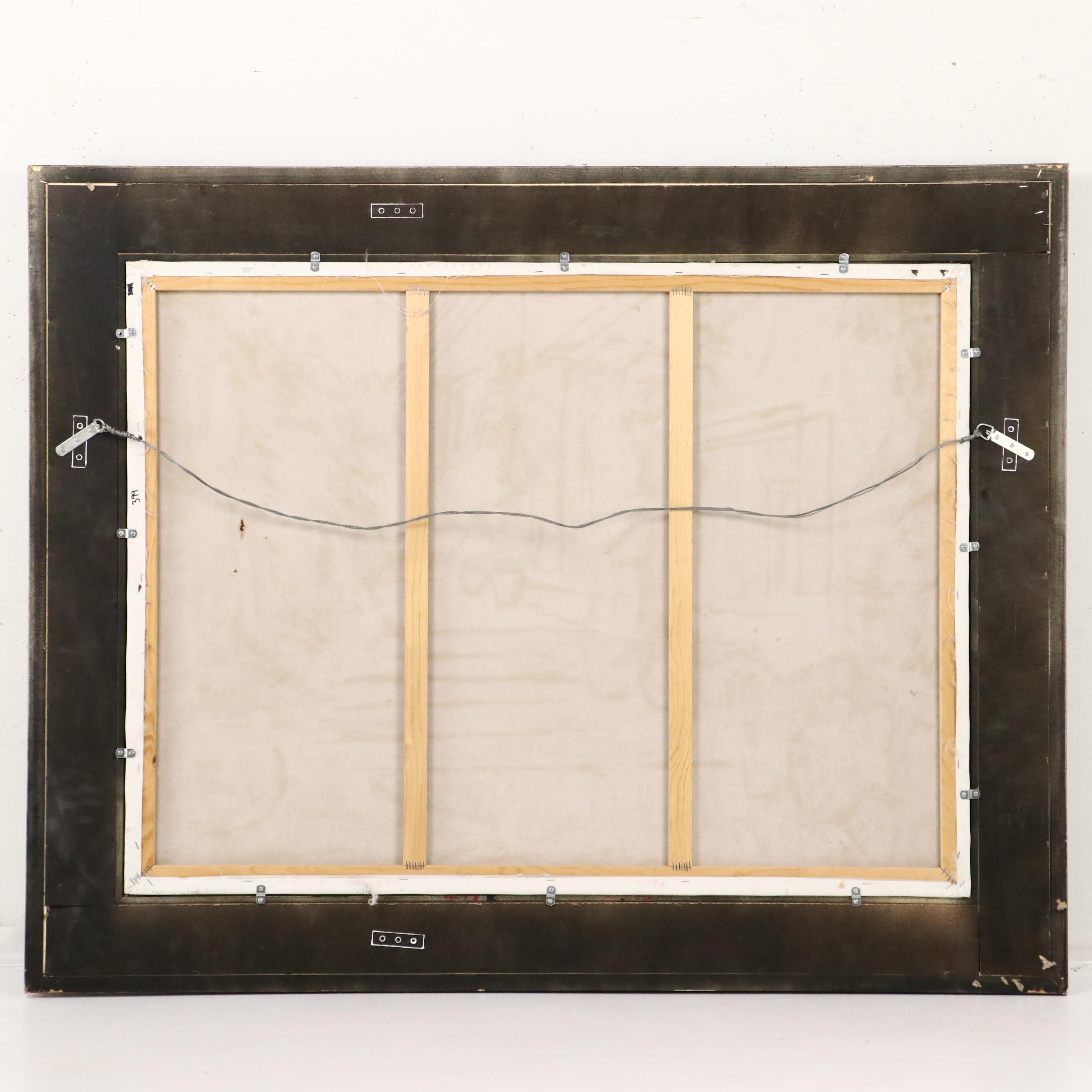 Oil Painting of Tuscan Courtyard, Circa 2010