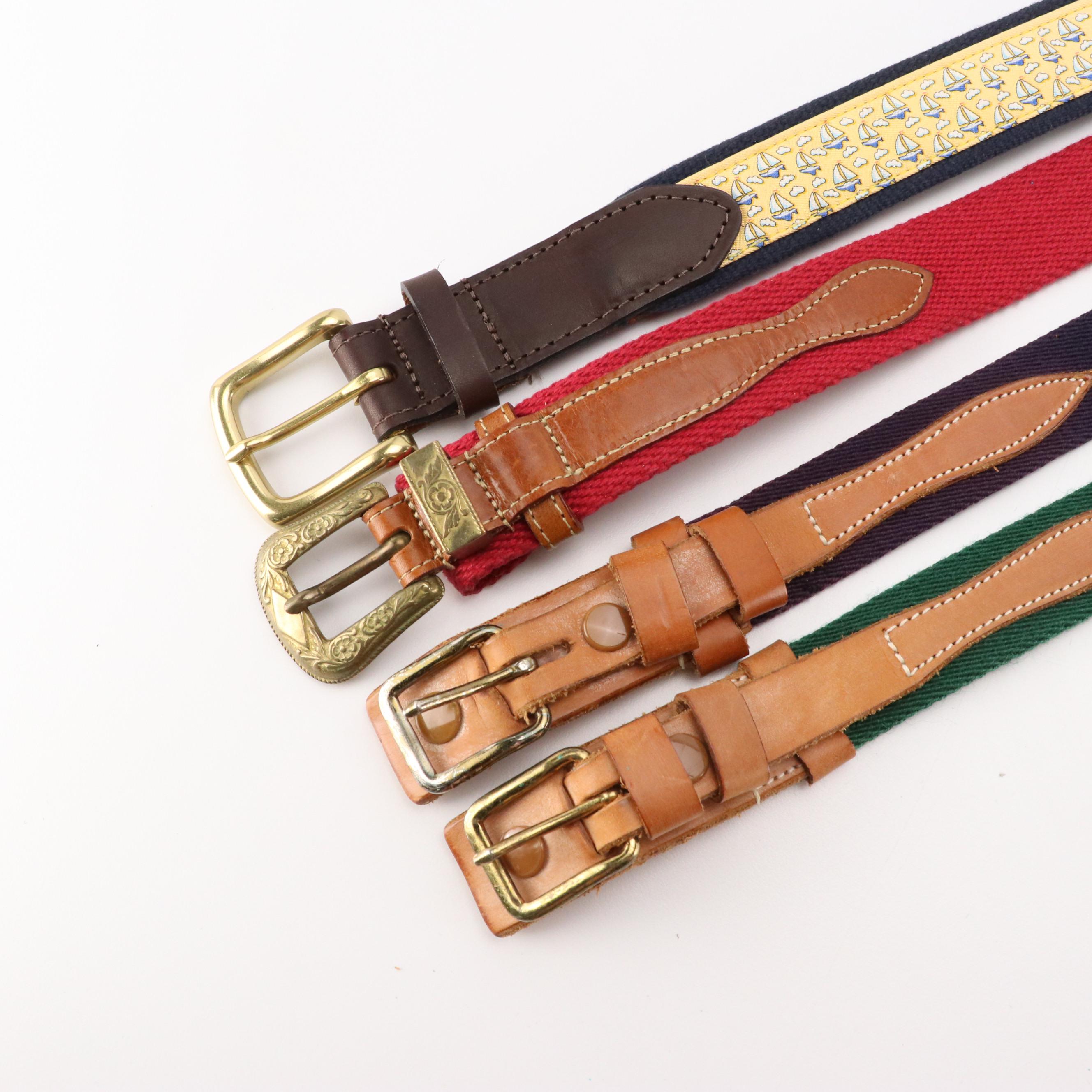 Polo By Ralph Lauren, Vineyard Vines, Cole Haan and More Leather/Canvas Belts