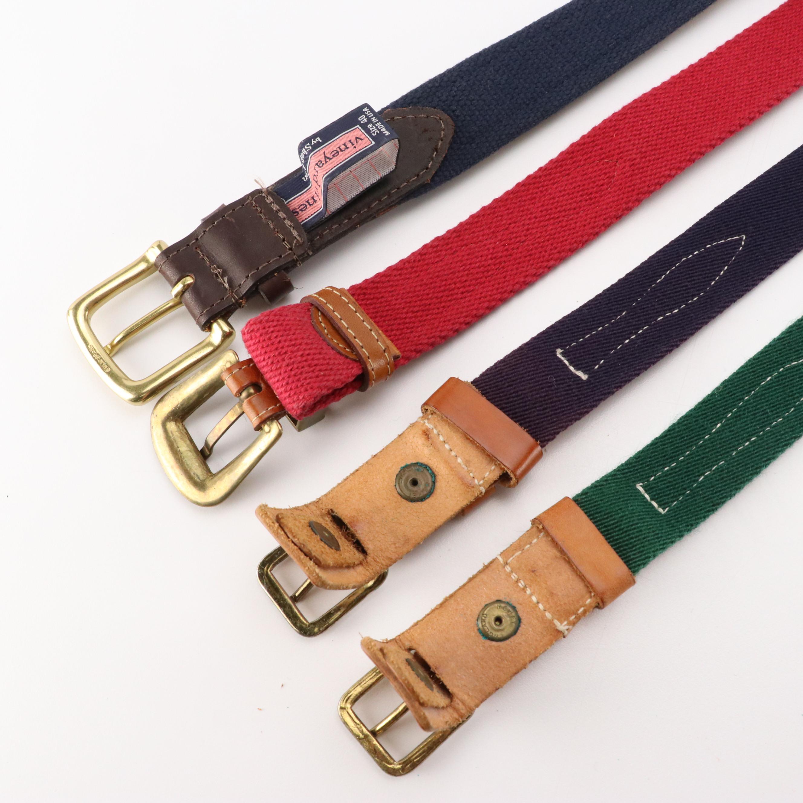 Polo By Ralph Lauren, Vineyard Vines, Cole Haan and More Leather/Canvas Belts