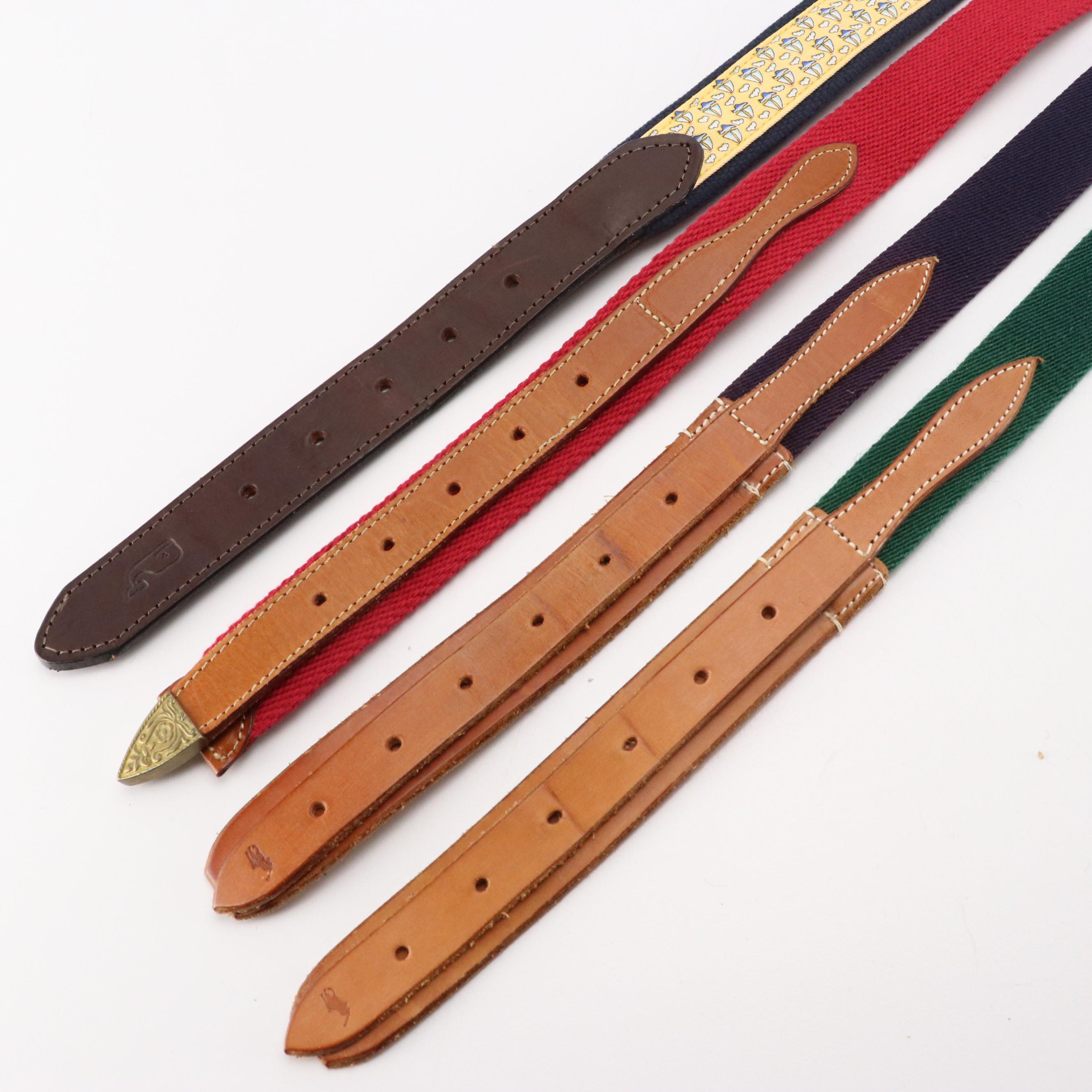Polo By Ralph Lauren, Vineyard Vines, Cole Haan and More Leather/Canvas Belts
