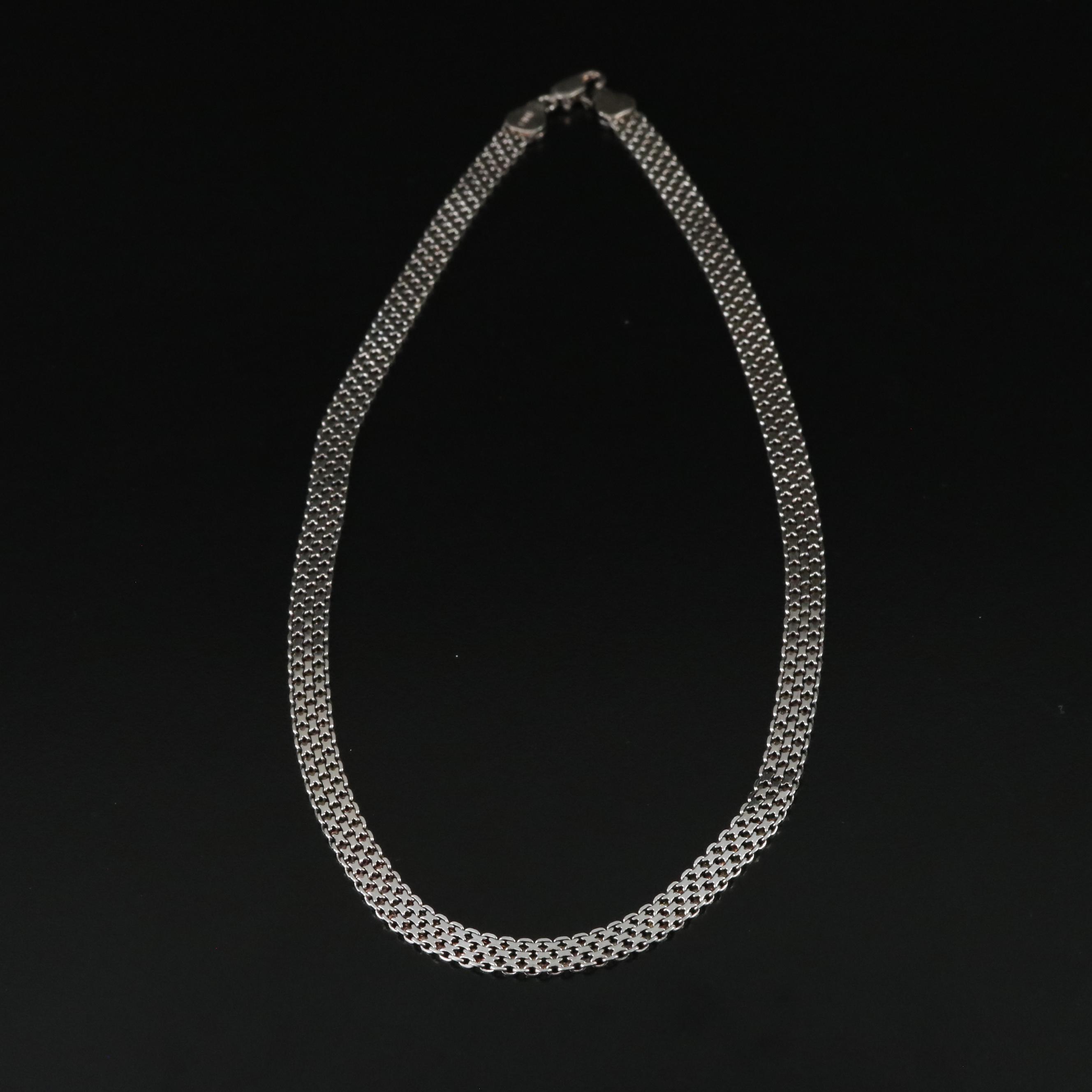 Sterling Bismark Chain Necklace and Basket Weave Cuff