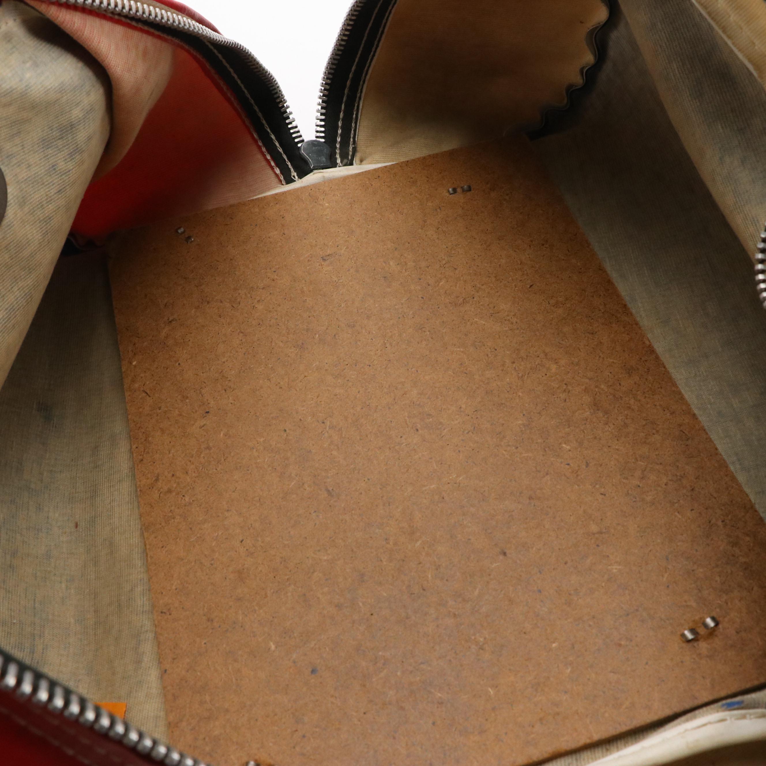 Small Gym Bag in Blue/White/Red Coated Canvas