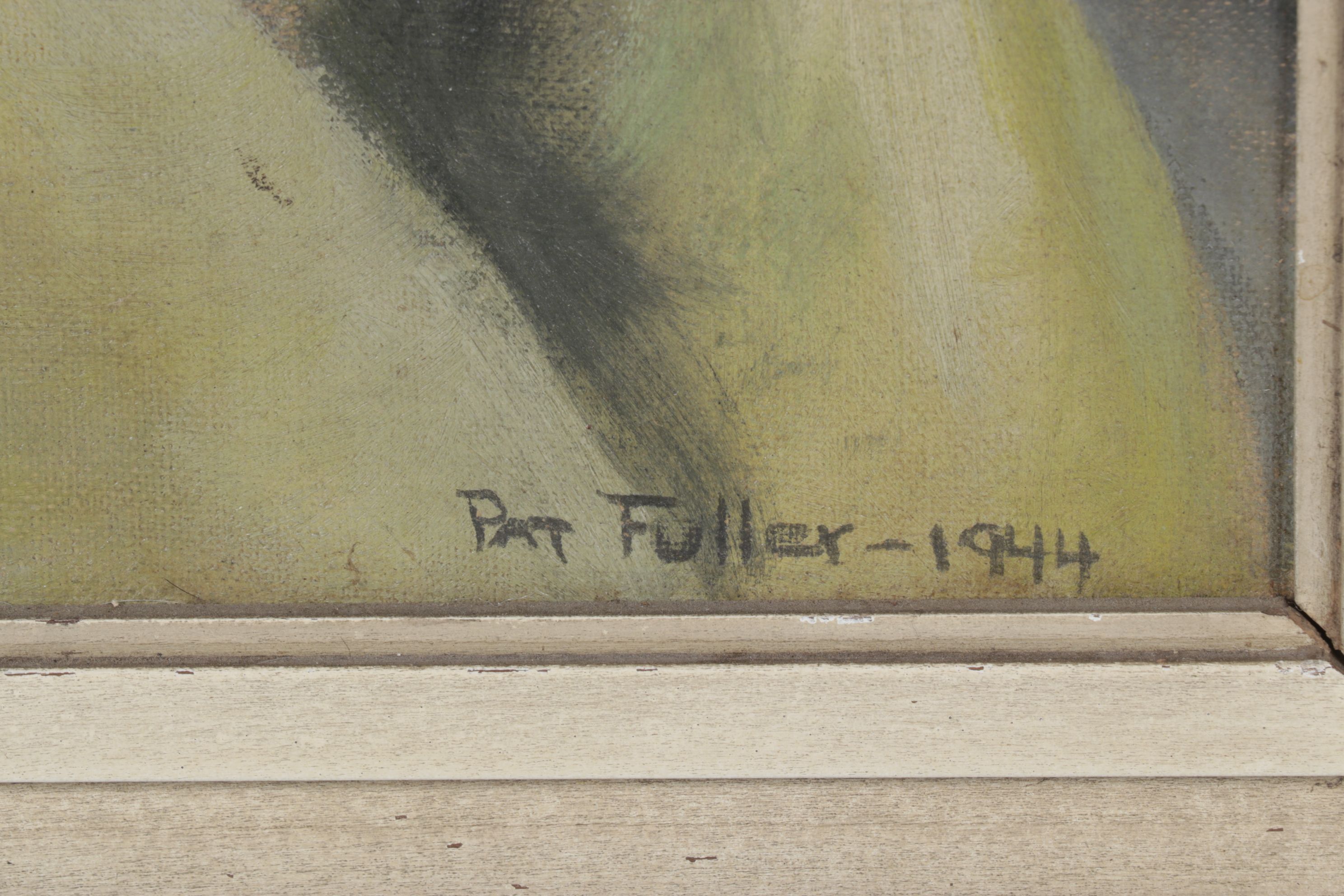 Pat Fuller Earth-Toned Still Life of Vase and Inkwell in Fabric, 1944