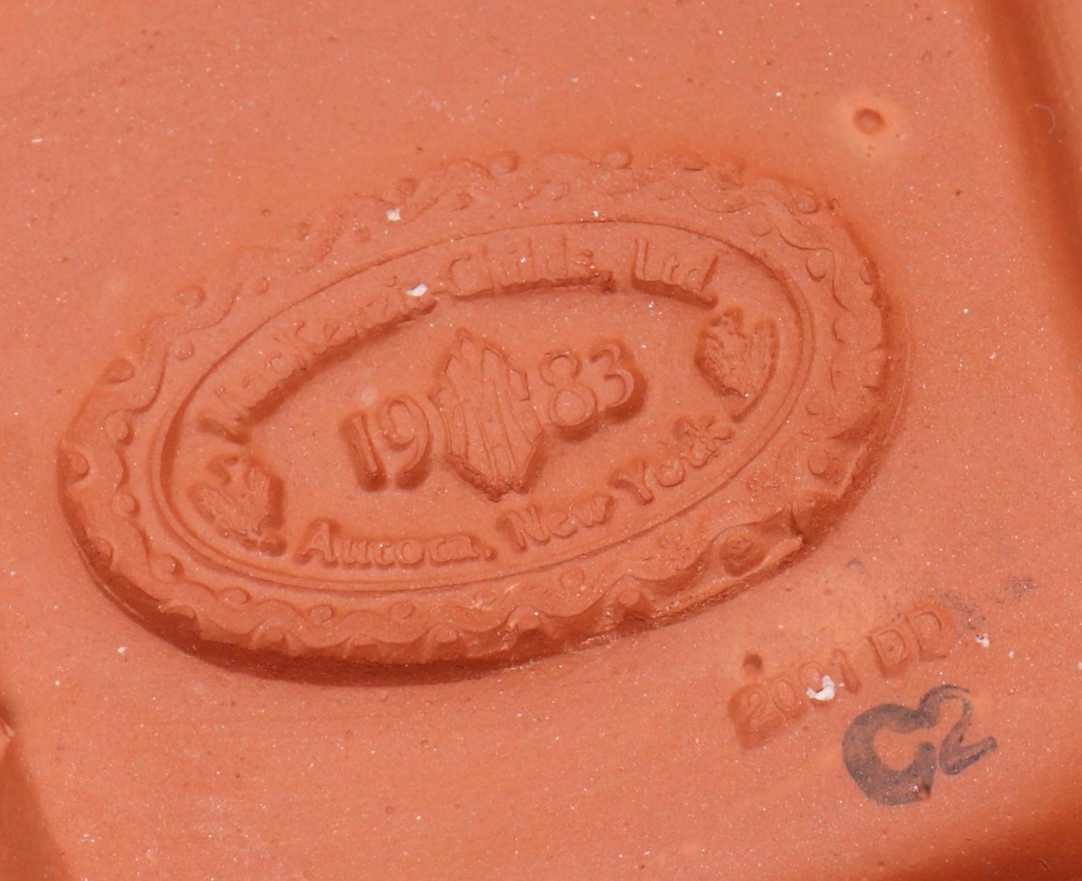 MacKenzie-Childs "Torquay Kelp Urchin" Terracotta Square Bowls