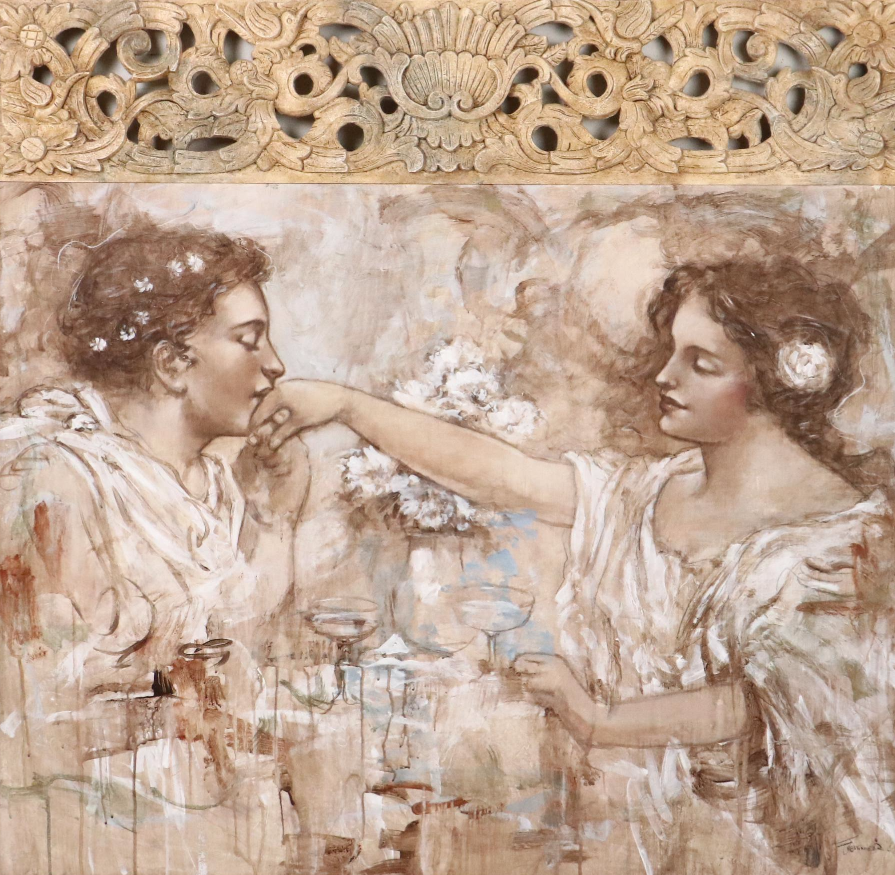 François Fressinier Mixed Media Painting "The Proposal"