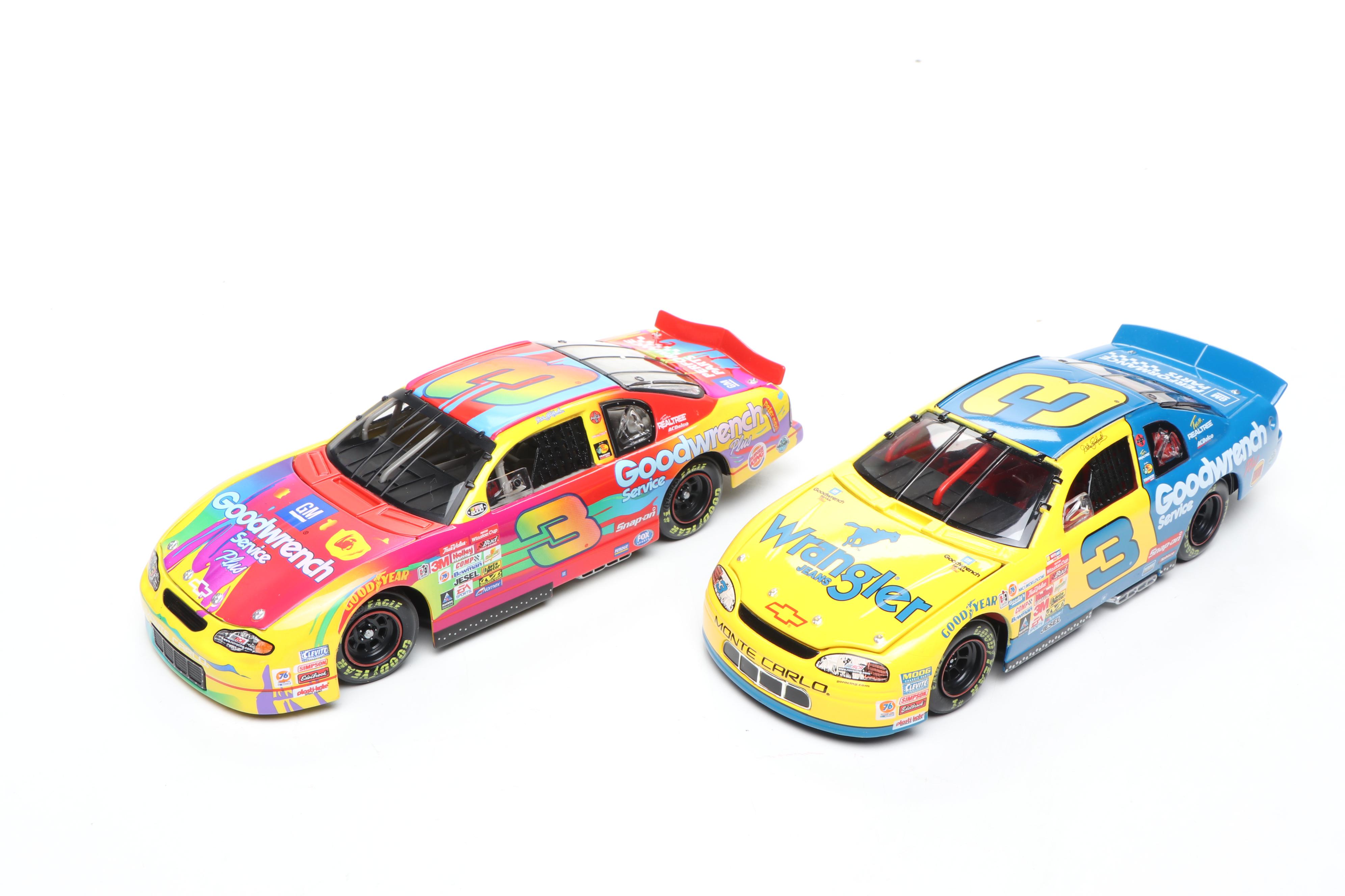 Action Dale Earnhardt and Dale Earnhardt Jr. Diecast Cars with Other Toy Cars