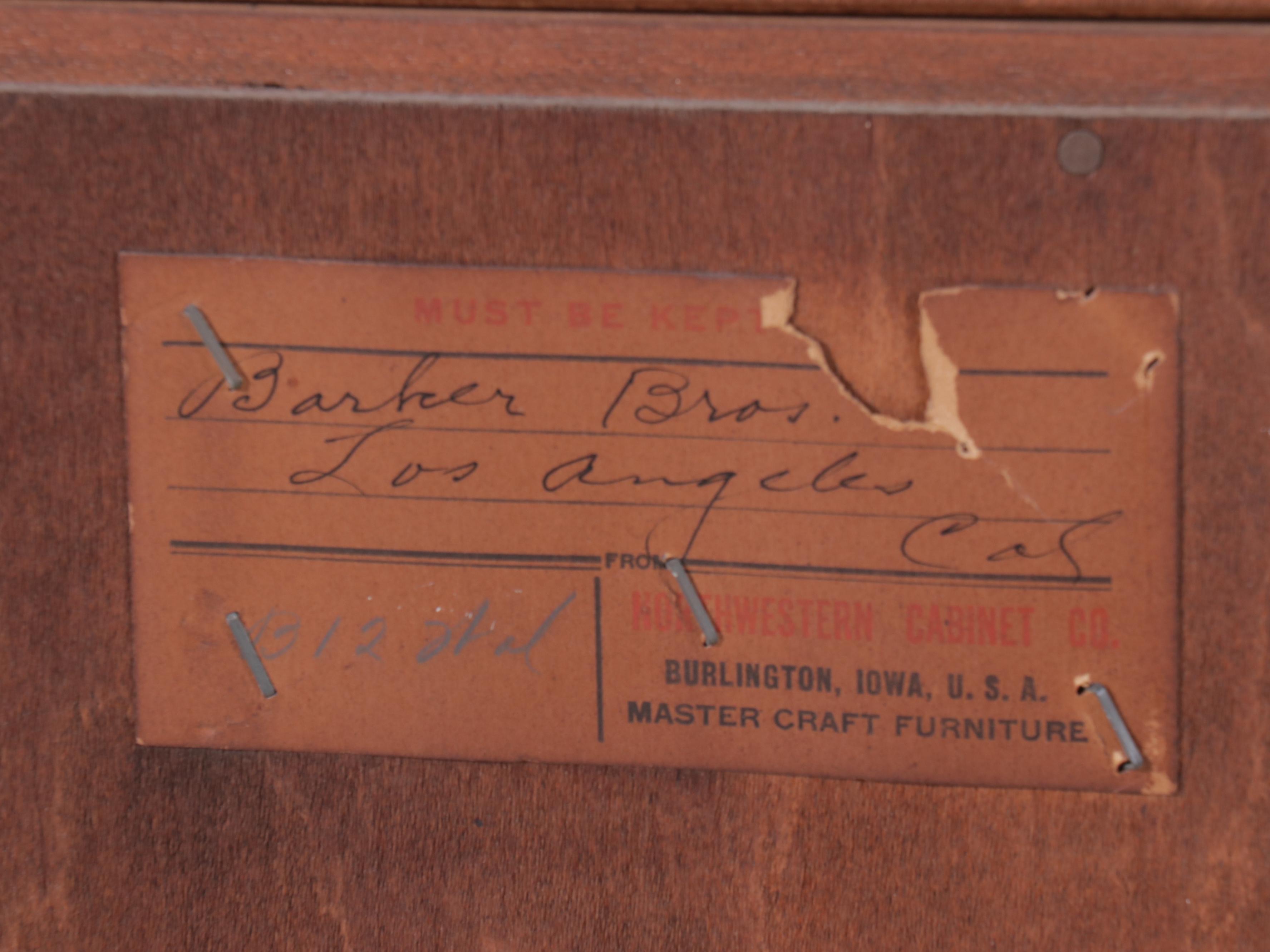 Northwestern Cabinet Co. Chippendale Style Walnut Secretary Desk with Hutch