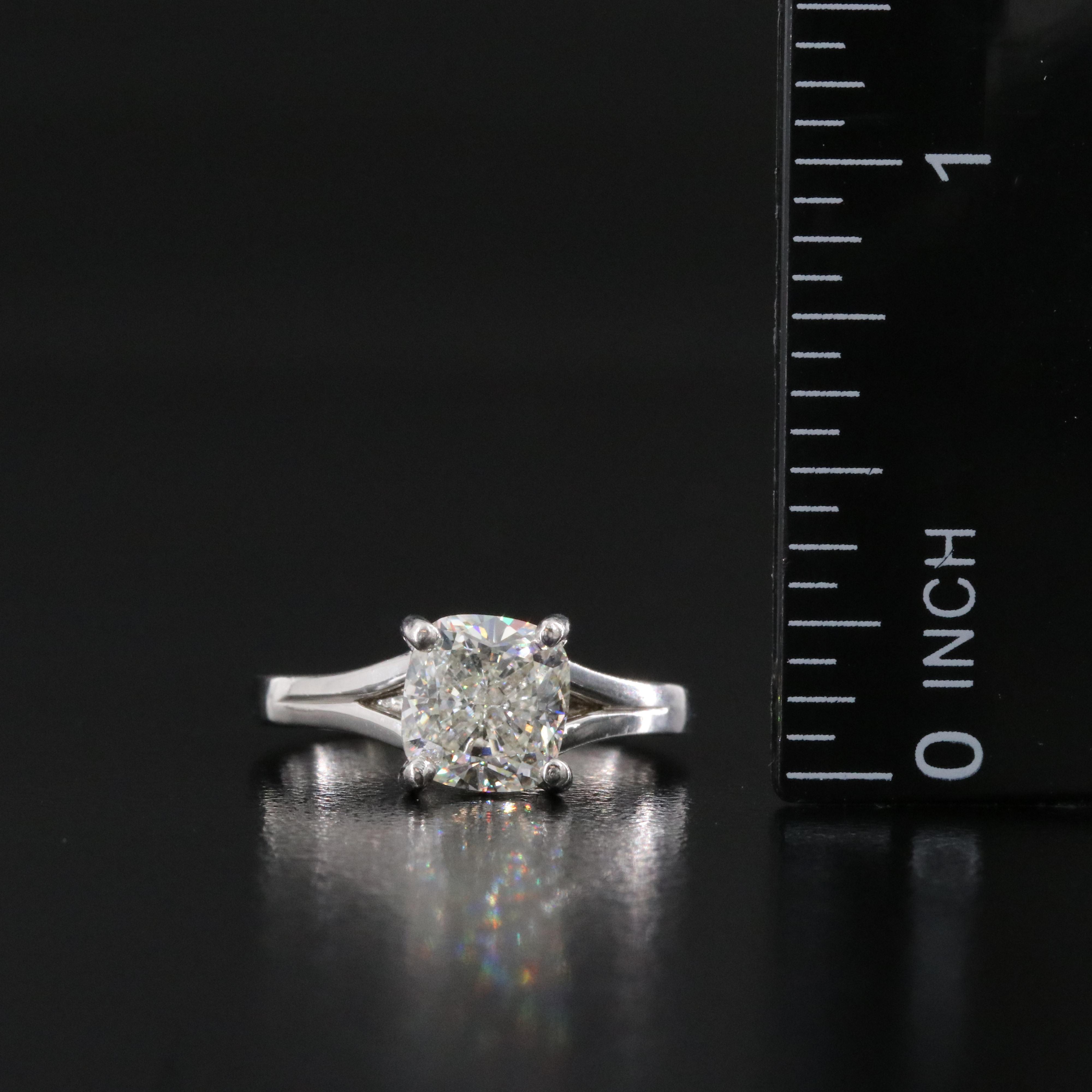 Platinum 2.02 CT Lab Grown Diamond Solitaire Ring with Online IGI Report