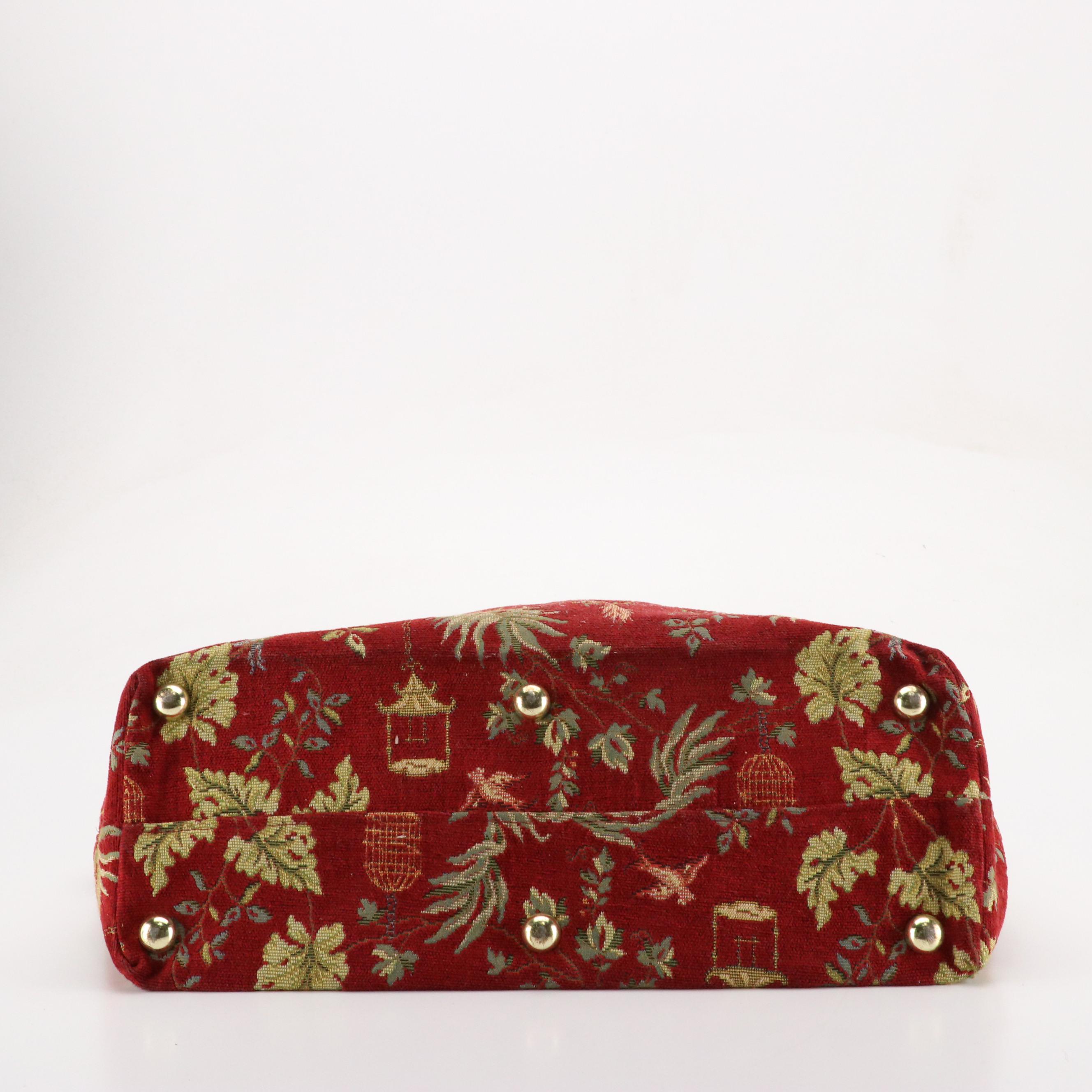 Ecuadorian Leather/Woven Textile Zip Pouch with Other Carpet Bag Soft Suitcase